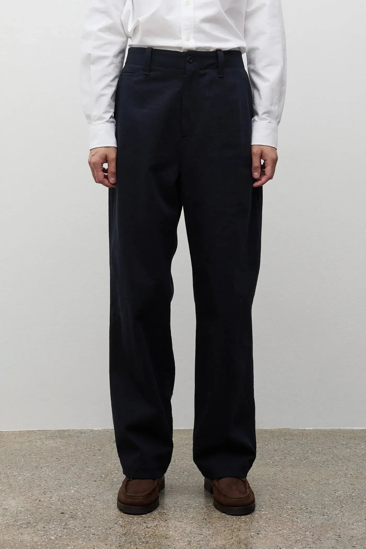 Hengifoss High Waist Cotton Wool Twill Trouser - Dark Navy-Norse Projects-W2 Store
