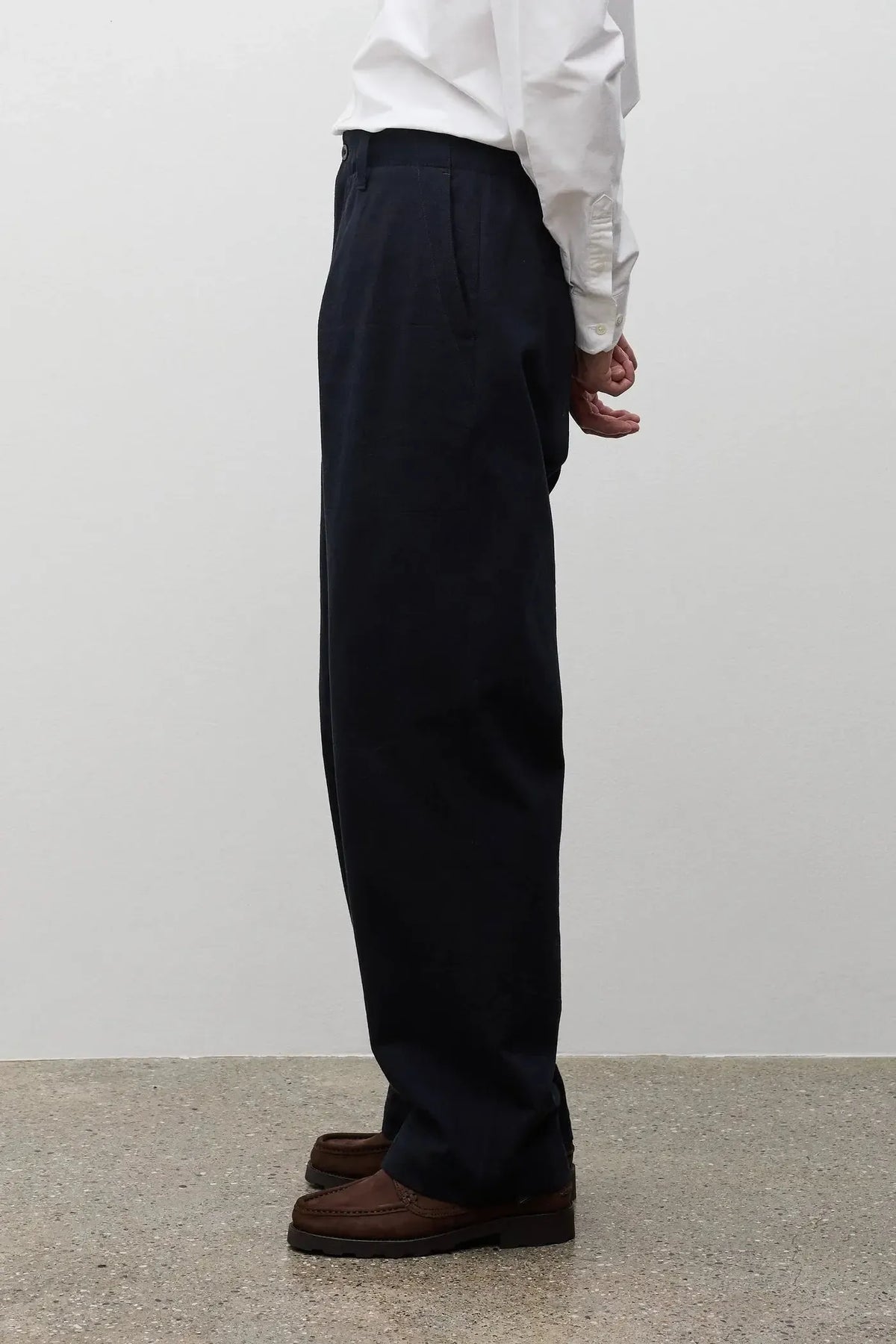 Hengifoss High Waist Cotton Wool Twill Trouser - Dark Navy-Norse Projects-W2 Store