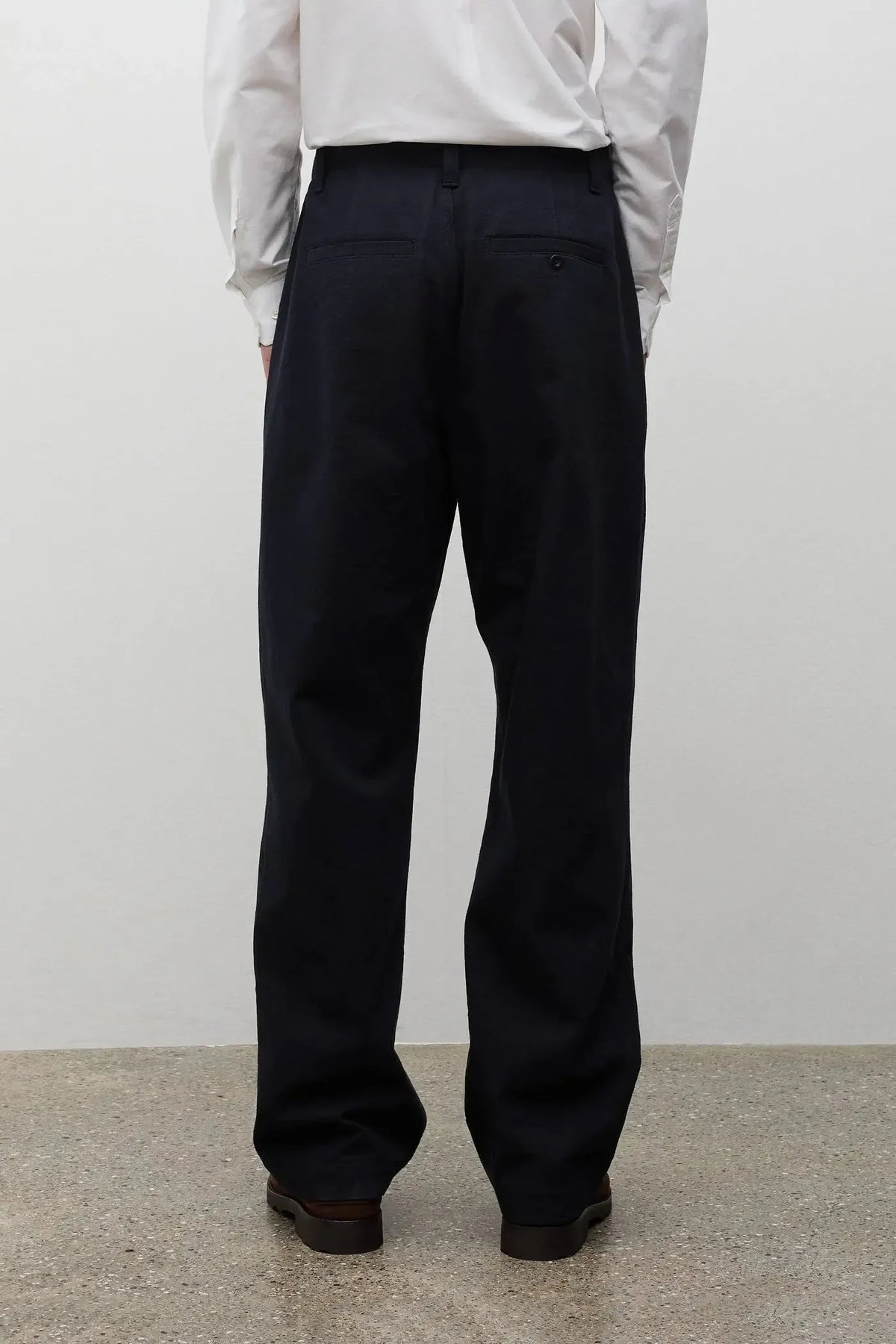 Hengifoss High Waist Cotton Wool Twill Trouser - Dark Navy-Norse Projects-W2 Store