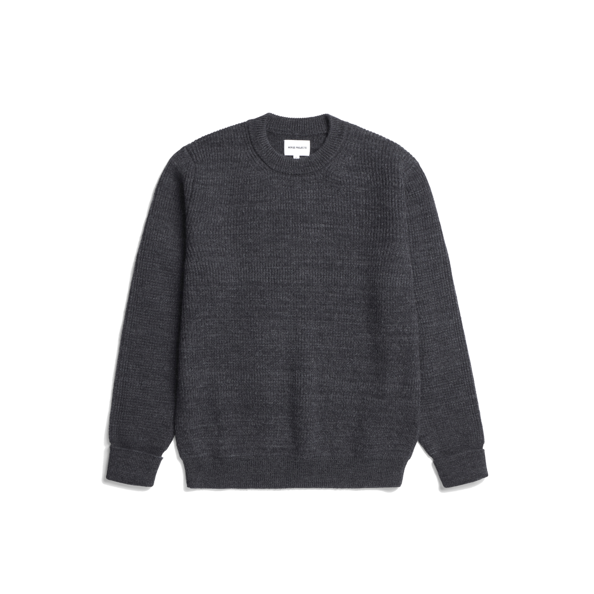 Henning Cotton Wool Rib Sweater - Dark Grey Melange-Norse Projects-W2 Store