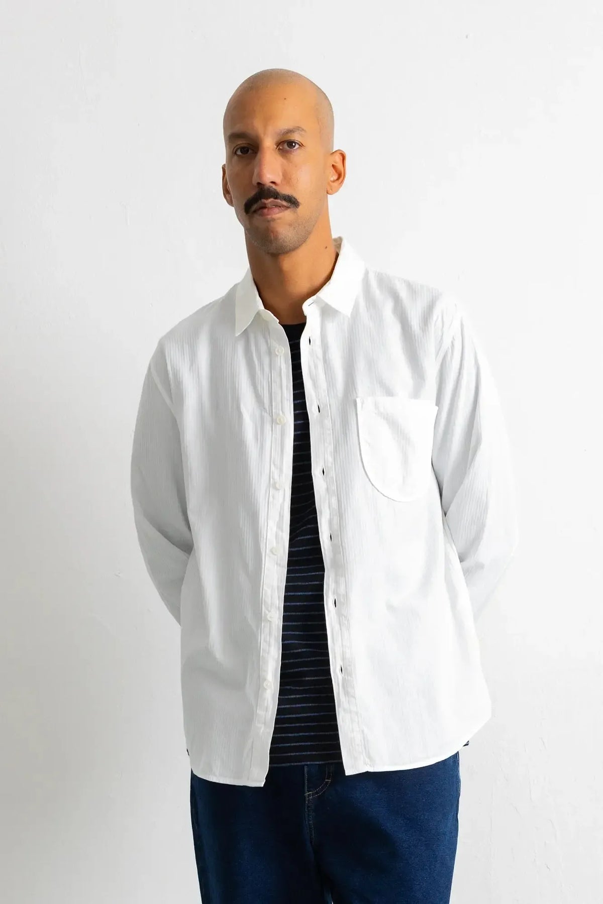 Herringbone Curve Shirt - Off White-Folk-W2 Store