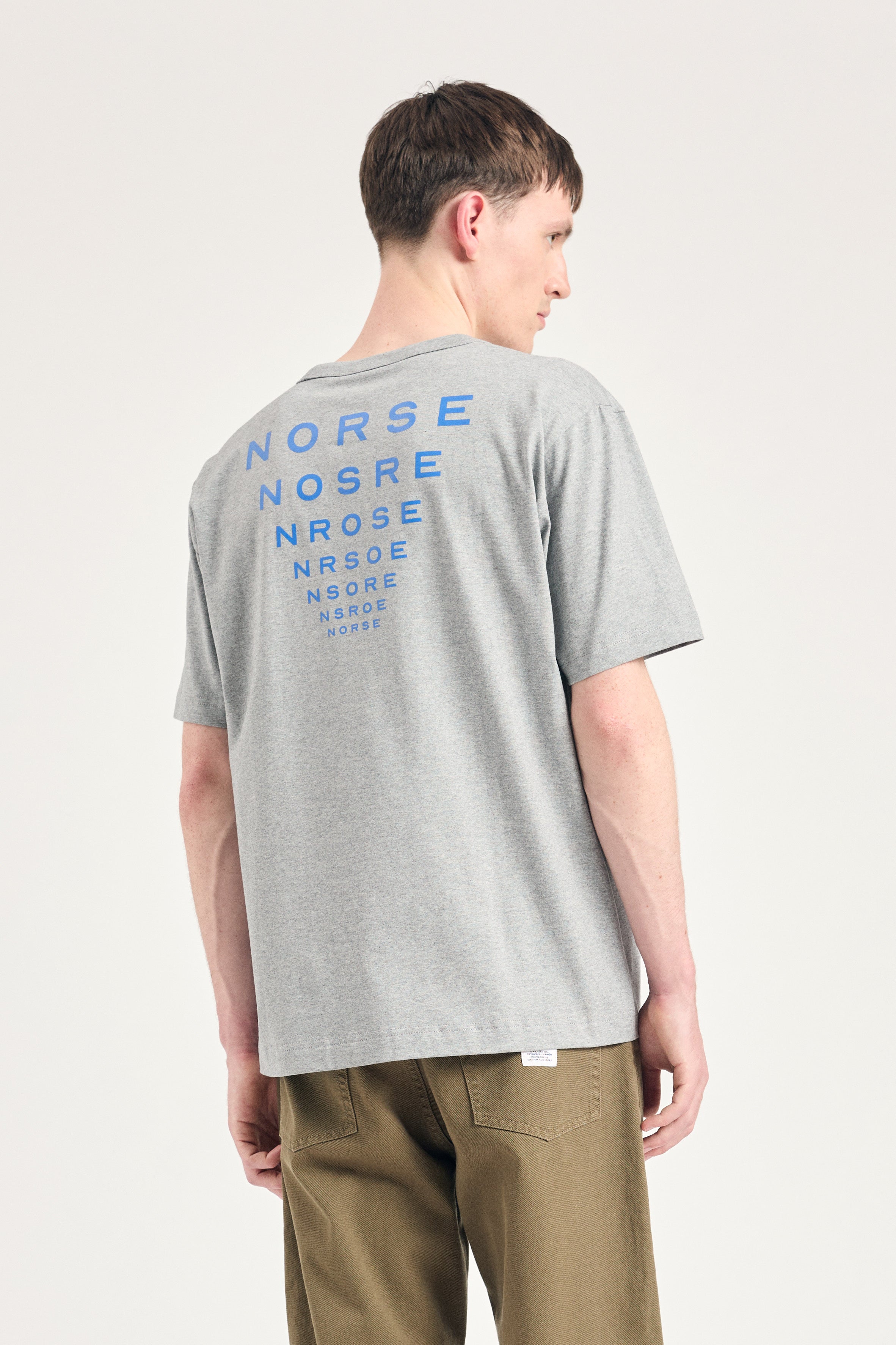 Holger Organic Optic Print T-shirt - Grey Melange-Norse Projects-W2 Store