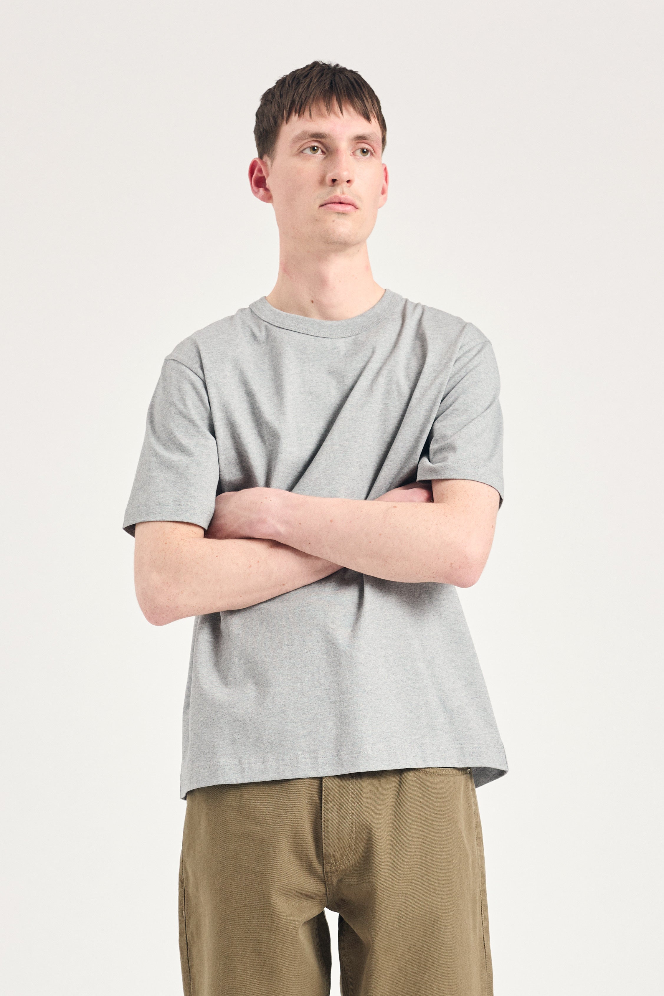 Holger Organic Optic Print T-shirt - Grey Melange-Norse Projects-W2 Store