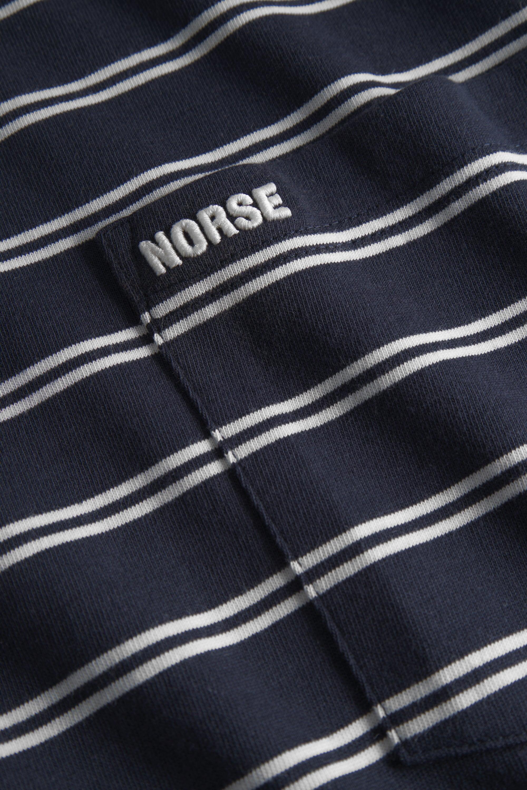 Holger Organic Sailor Stripe Pocket T-Shirt - Dark Navy-Norse Projects-W2 Store