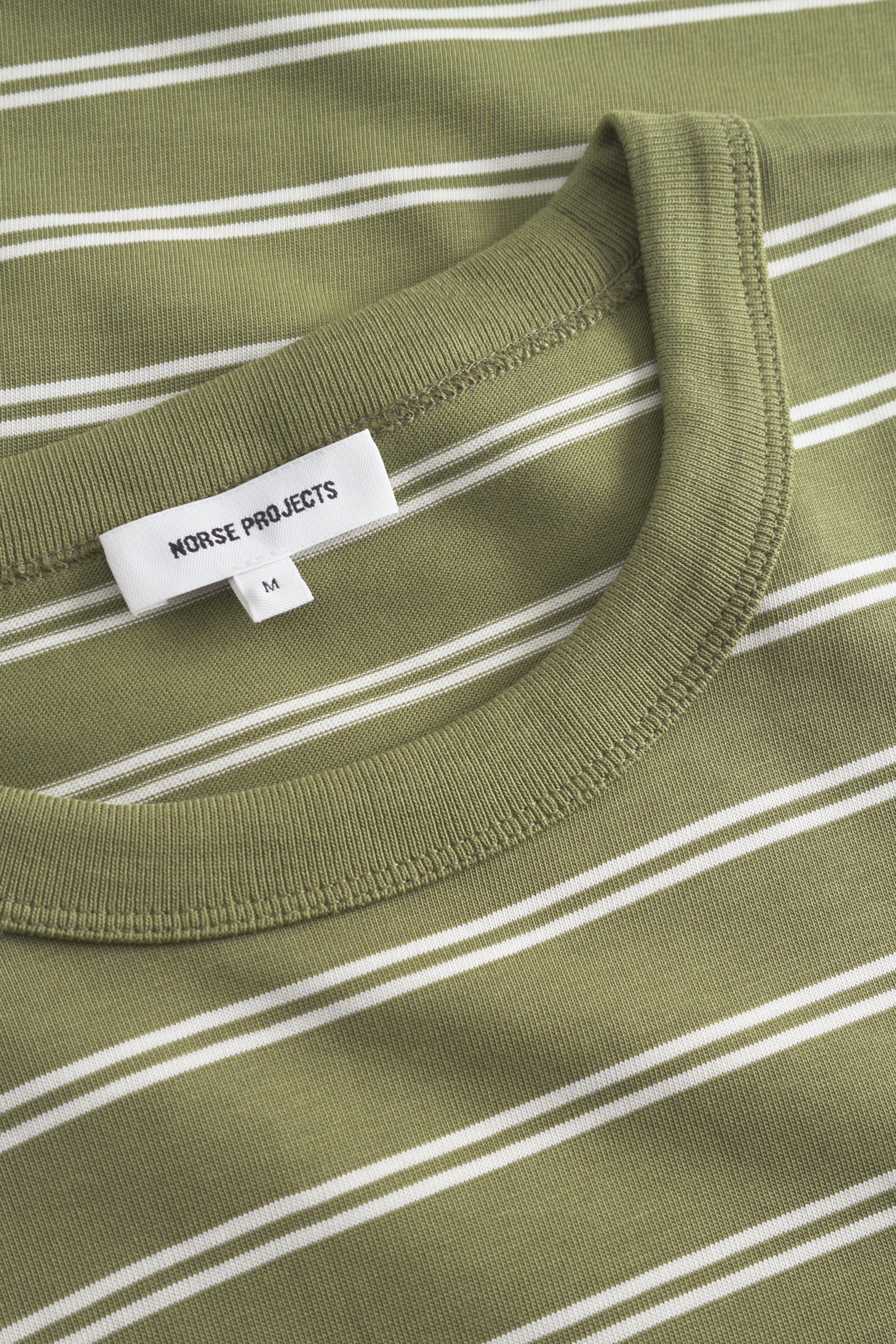 Holger Organic Sailor Stripe Pocket T-Shirt - Moss Green-Norse Projects-W2 Store