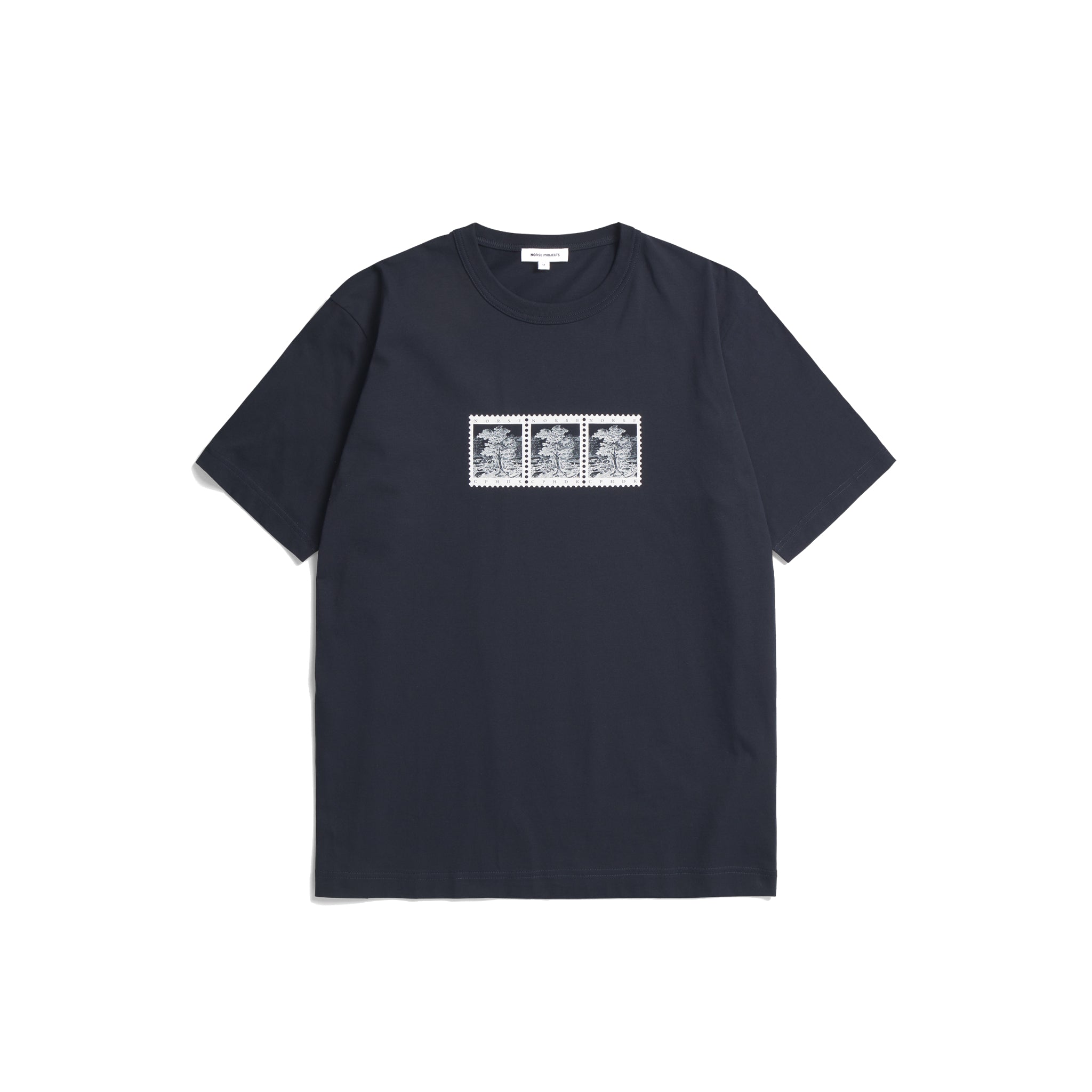 Holger Post Stamp Print T-Shirt - Dark Navy-Norse Projects-W2 Store