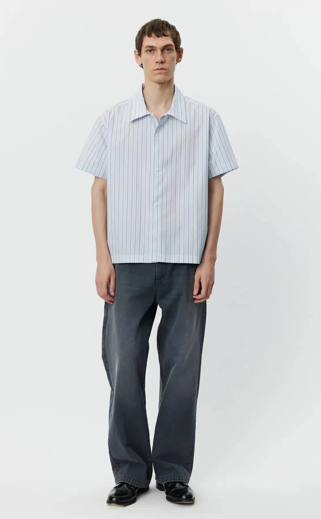 Holiday Shirt - Light Blue Banker Stripe-mfpen-W2 Store