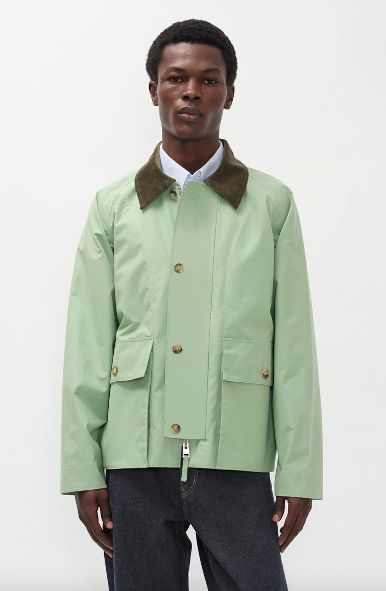 Holmen Wax Raglan Light Jacket - Basil-Norse Projects-W2 Store