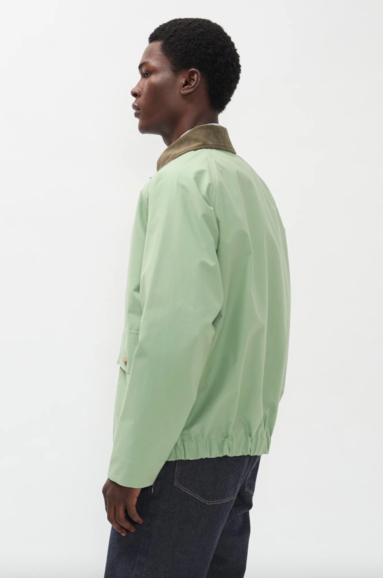 Holmen Wax Raglan Light Jacket - Basil-Norse Projects-W2 Store