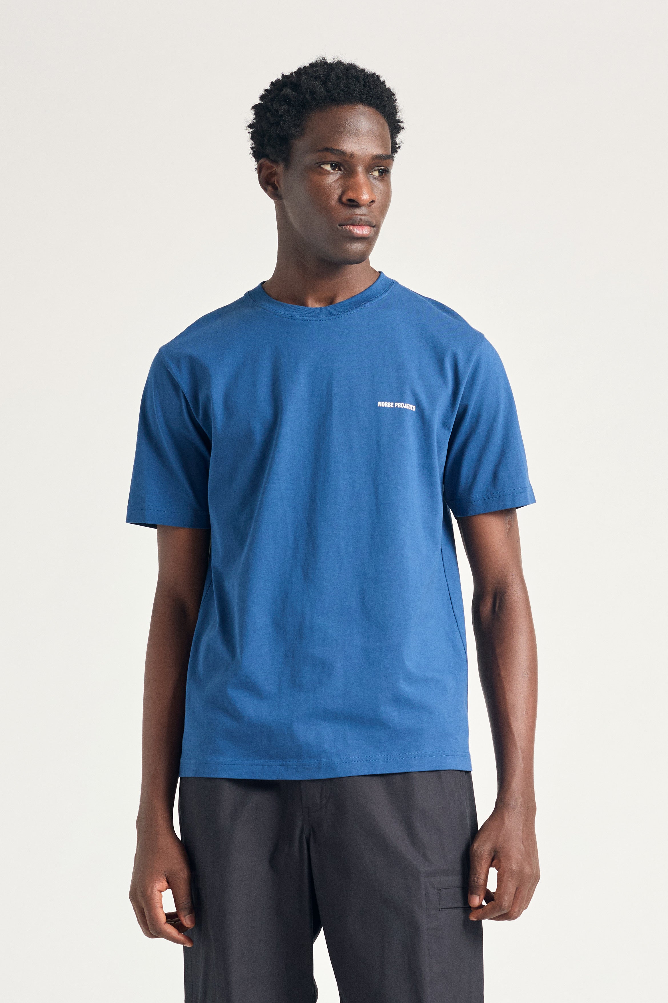 Johannes Organic Norse Logo Print T-shirt - Estate Blue-Norse Projects-W2 Store