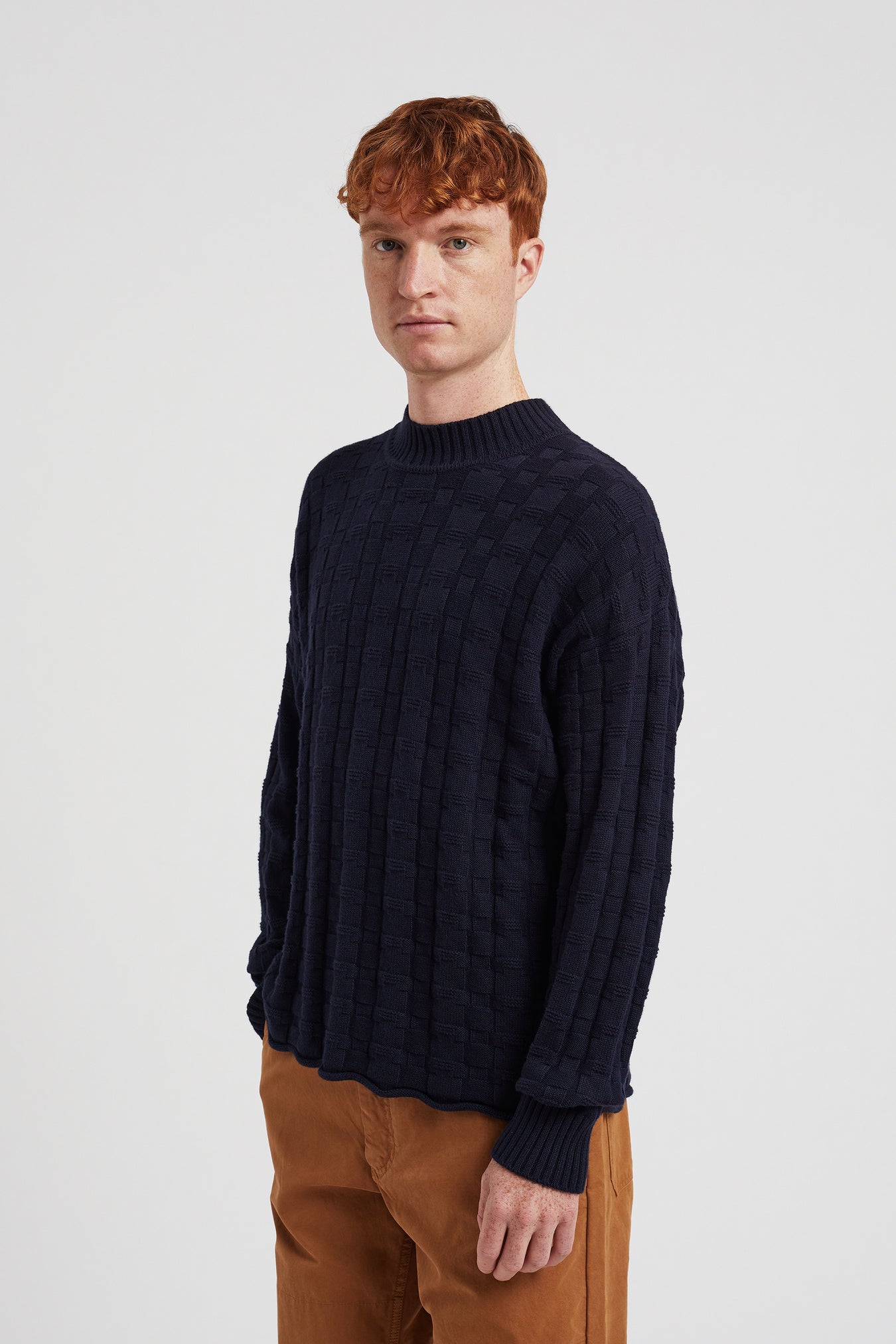Jonas Cotton Cashmere Sweater - Dark Navy-Norse Projects-W2 Store