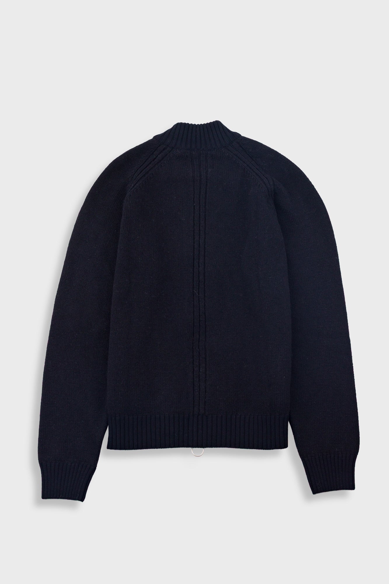 Knitted Zip Thru Bomber - Black-Folk-W2 Store
