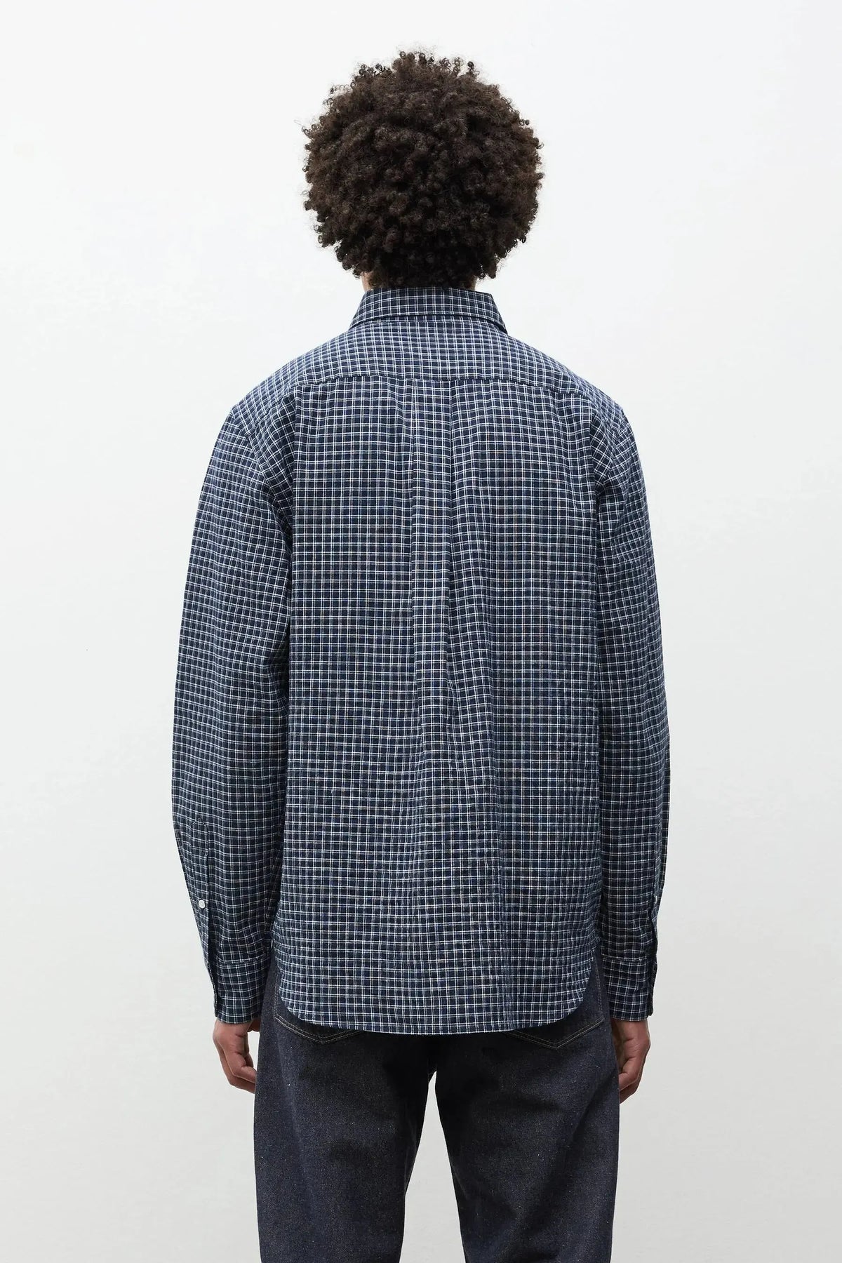 Kongshoved Check Relaxed Shirt - Dark Navy Check-Norse Projects-W2 Store