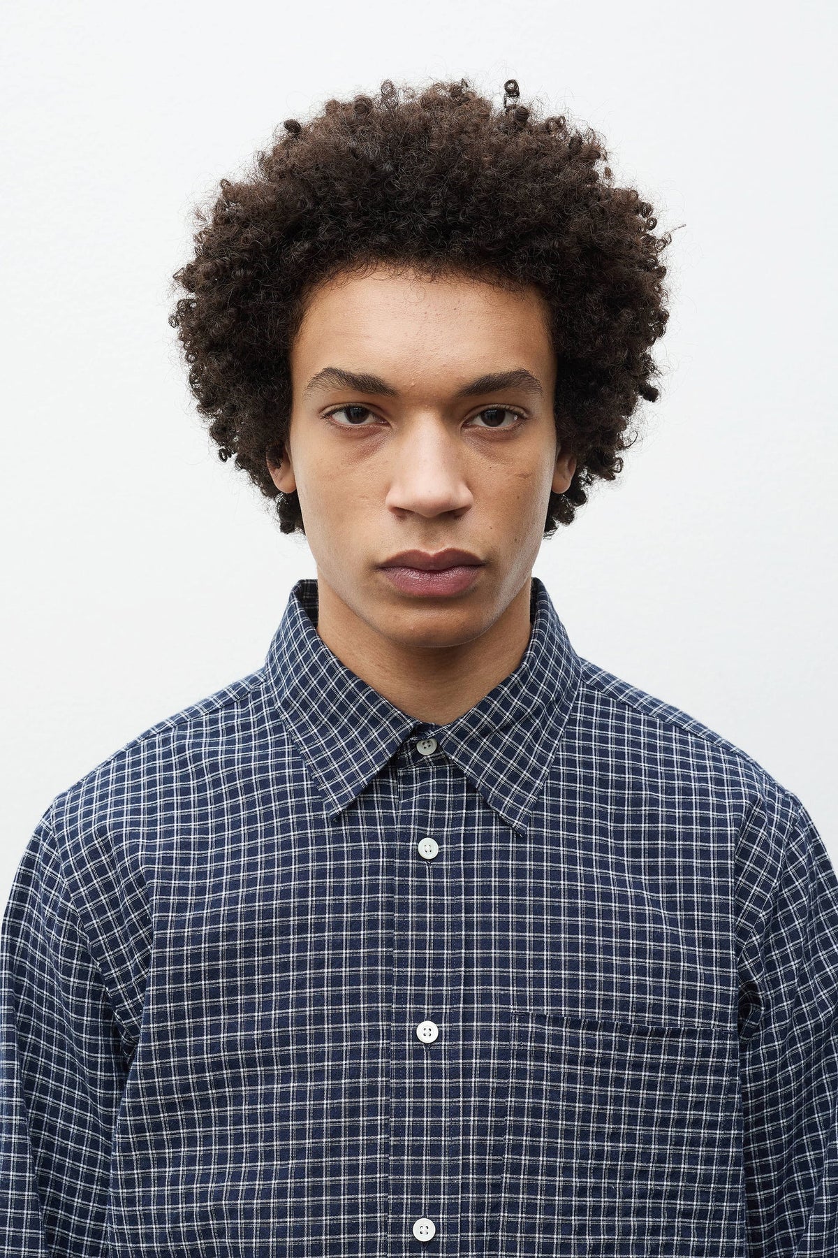 Kongshoved Check Relaxed Shirt - Dark Navy Check-Norse Projects-W2 Store