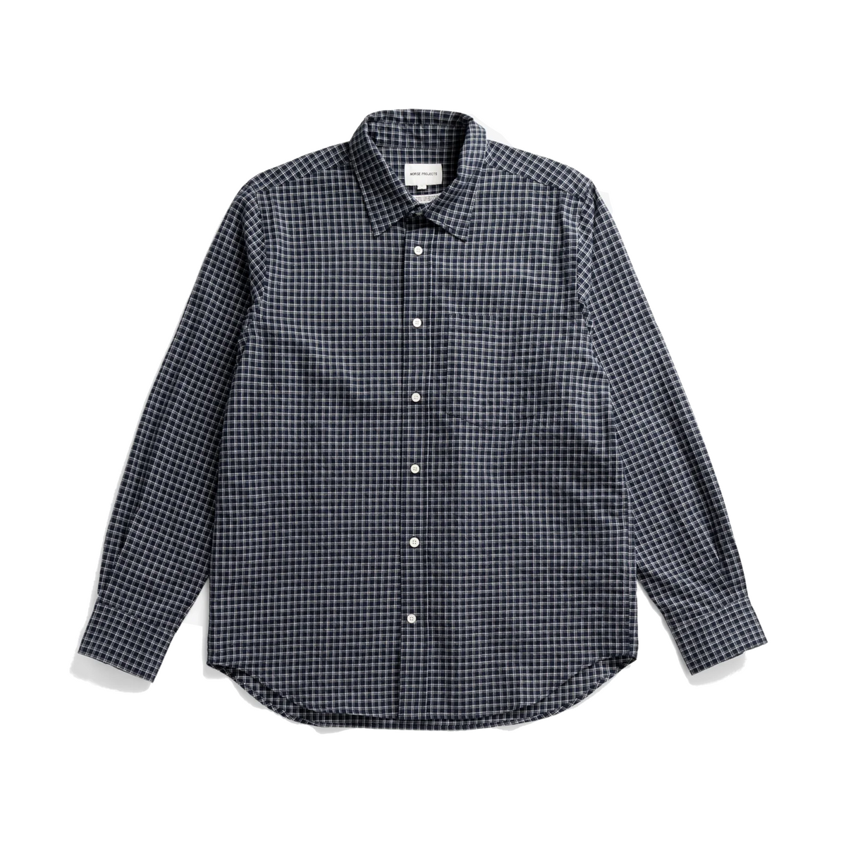 Kongshoved Check Relaxed Shirt - Dark Navy Check-Norse Projects-W2 Store