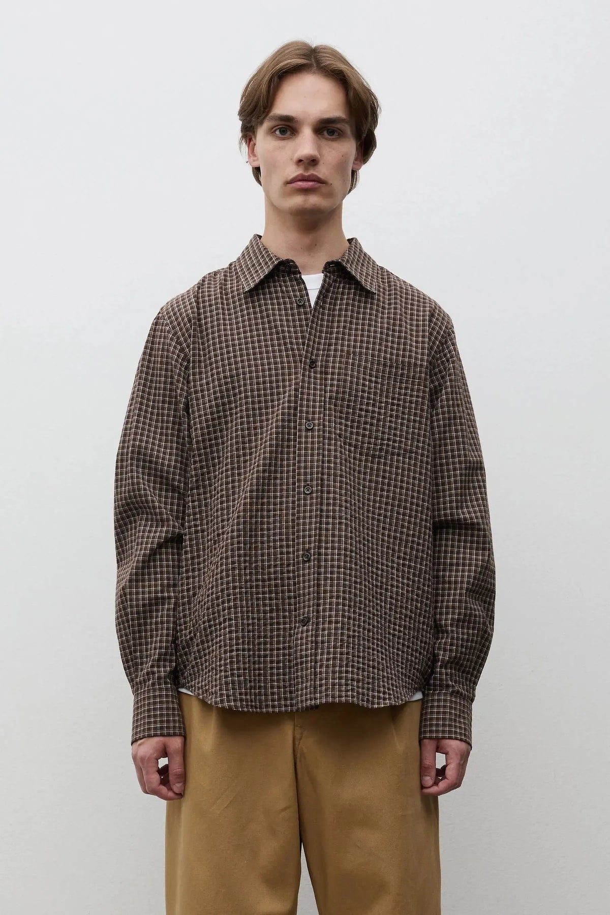 Kongshoved Check Relaxed Shirt - Delicioso Brown-Norse Projects-W2 Store