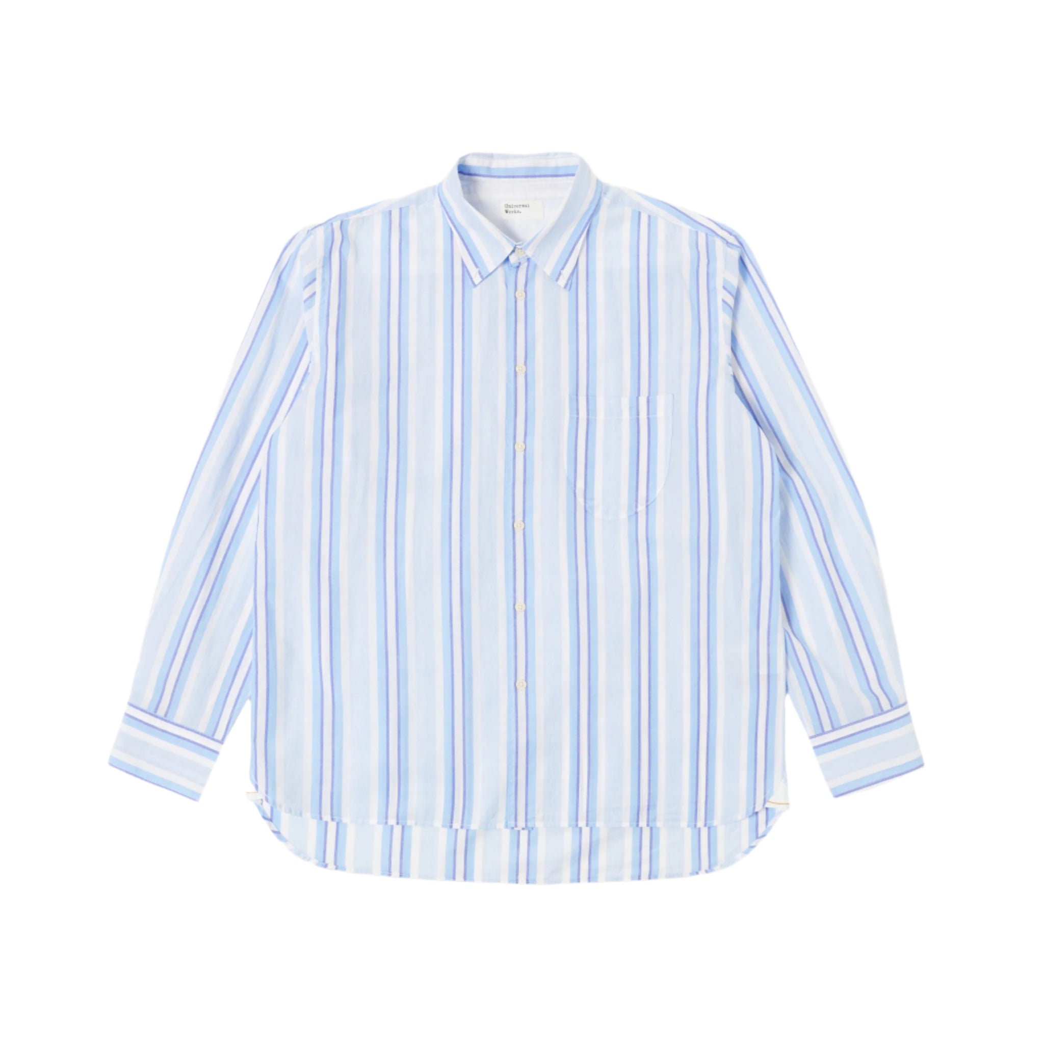 Lazy Day Shirt Pop Stripe Two - White/Blue-Universal Works-W2 Store