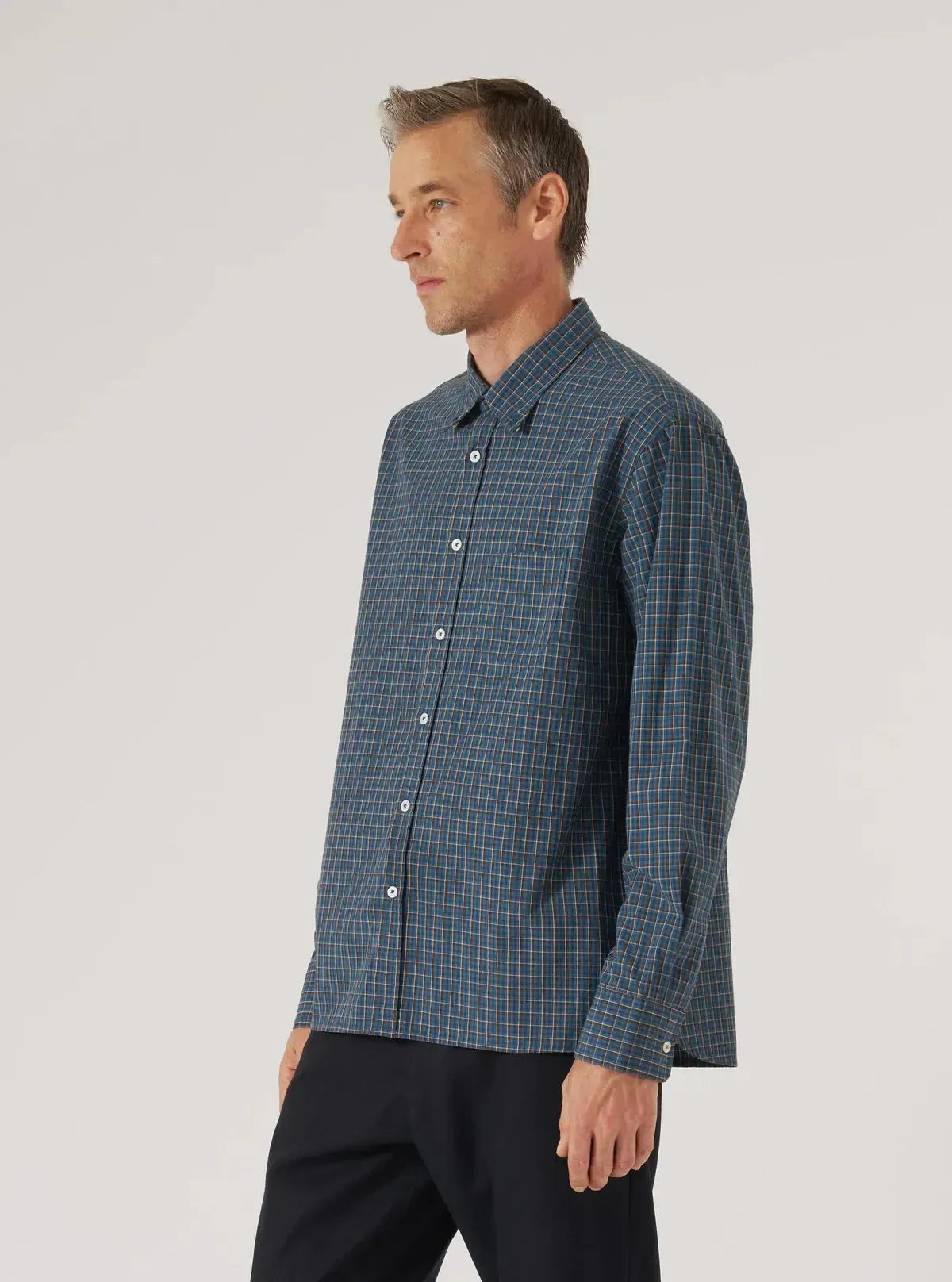 Lazy Day Shirt Shiro Check - Blue-Universal Works-W2 Store