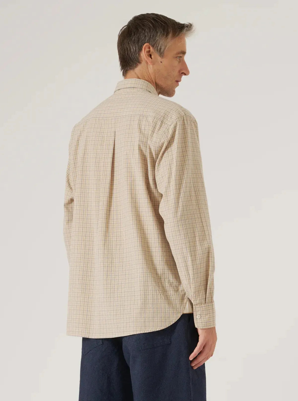 Lazy Day Shirt Shiro Check - Fawn-Universal Works-W2 Store