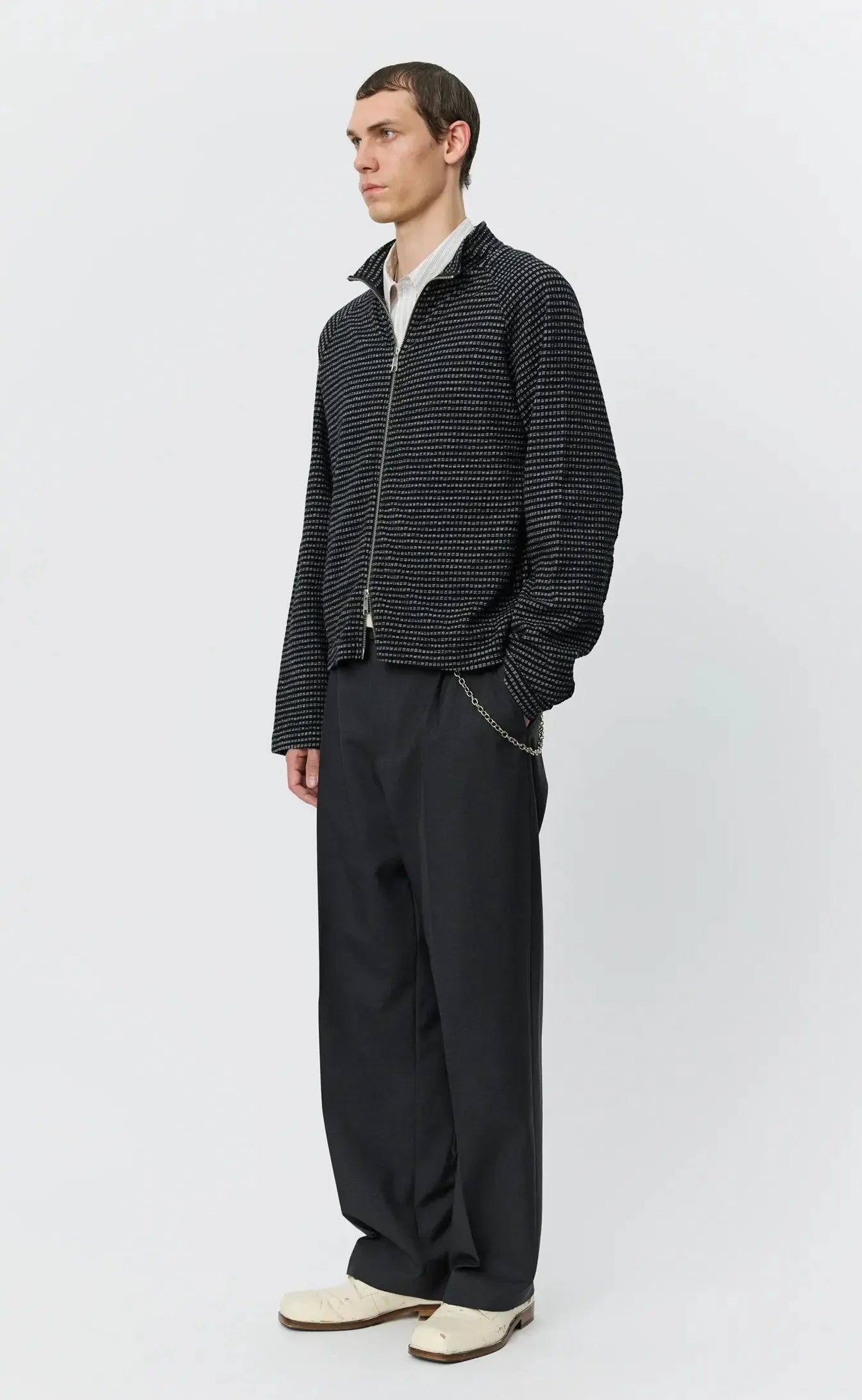 Leisure Zip Up - Black Experienced Check-mfpen-W2 Store