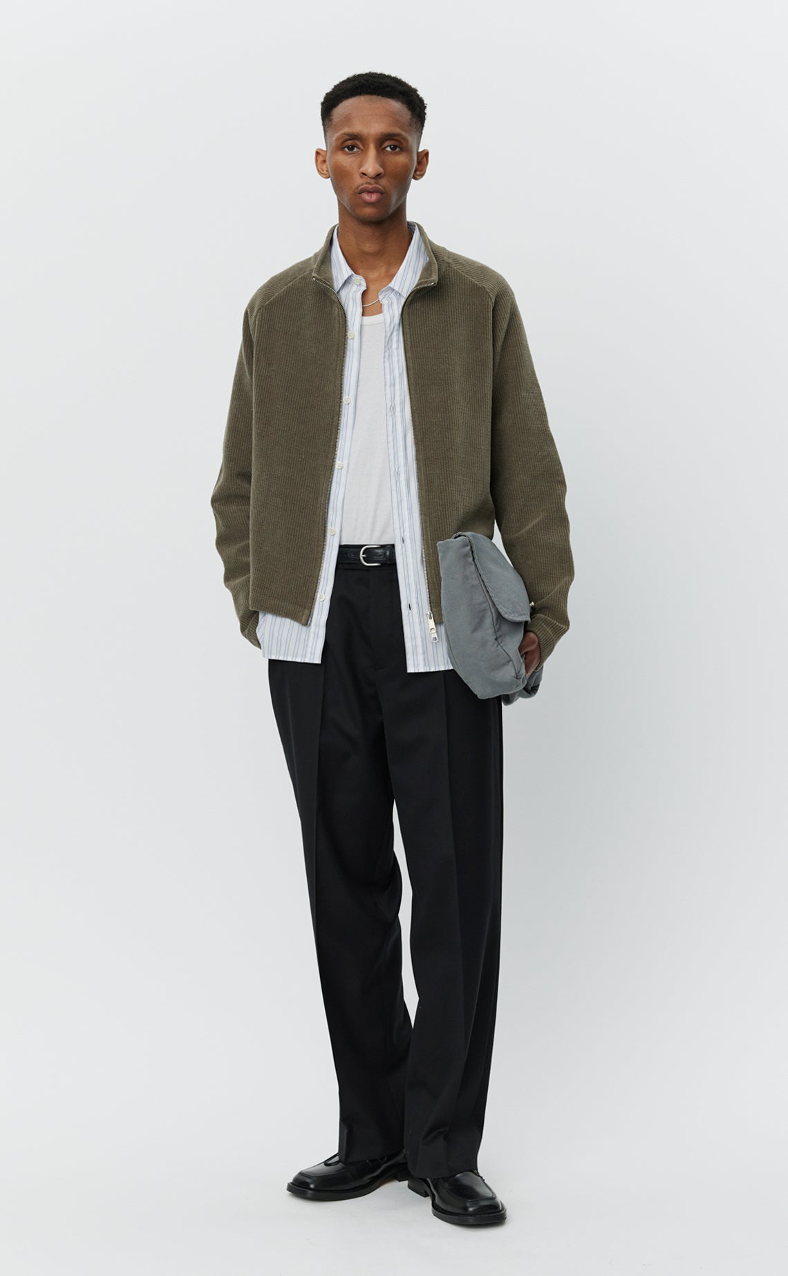 Leisure Zip Up - Faded Taupe Jersey Cord-mfpen-W2 Store