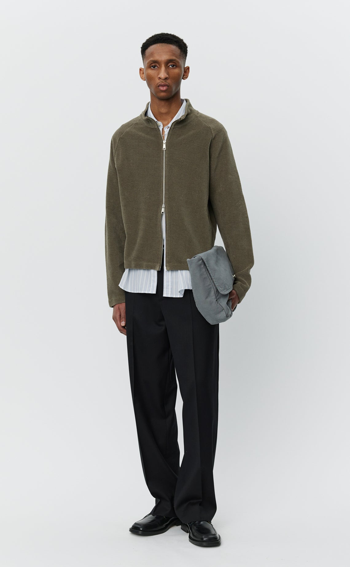 Leisure Zip Up - Faded Taupe Jersey Cord-mfpen-W2 Store