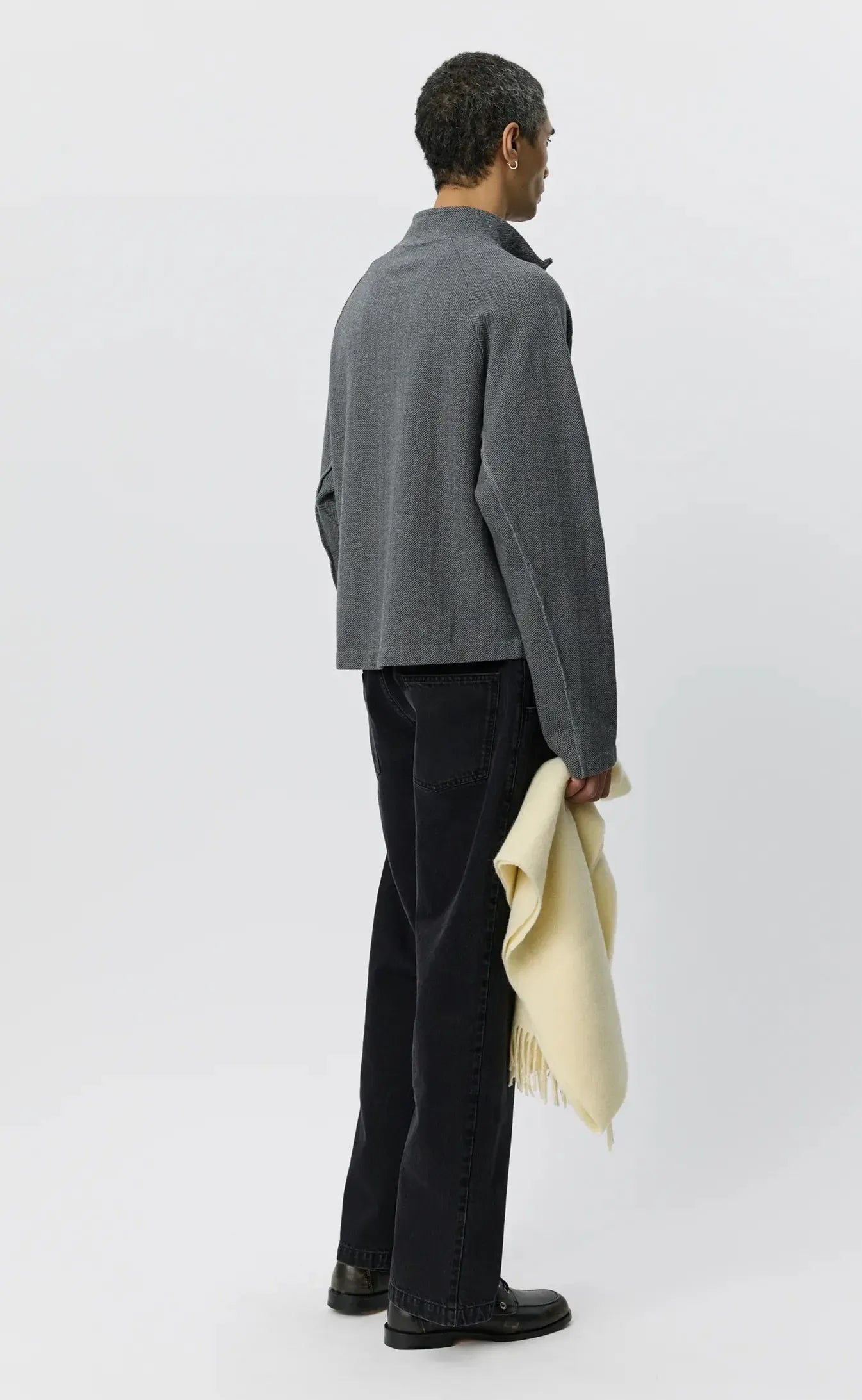 Leisure Zip Up - Grey Herringbone-mfpen-W2 Store