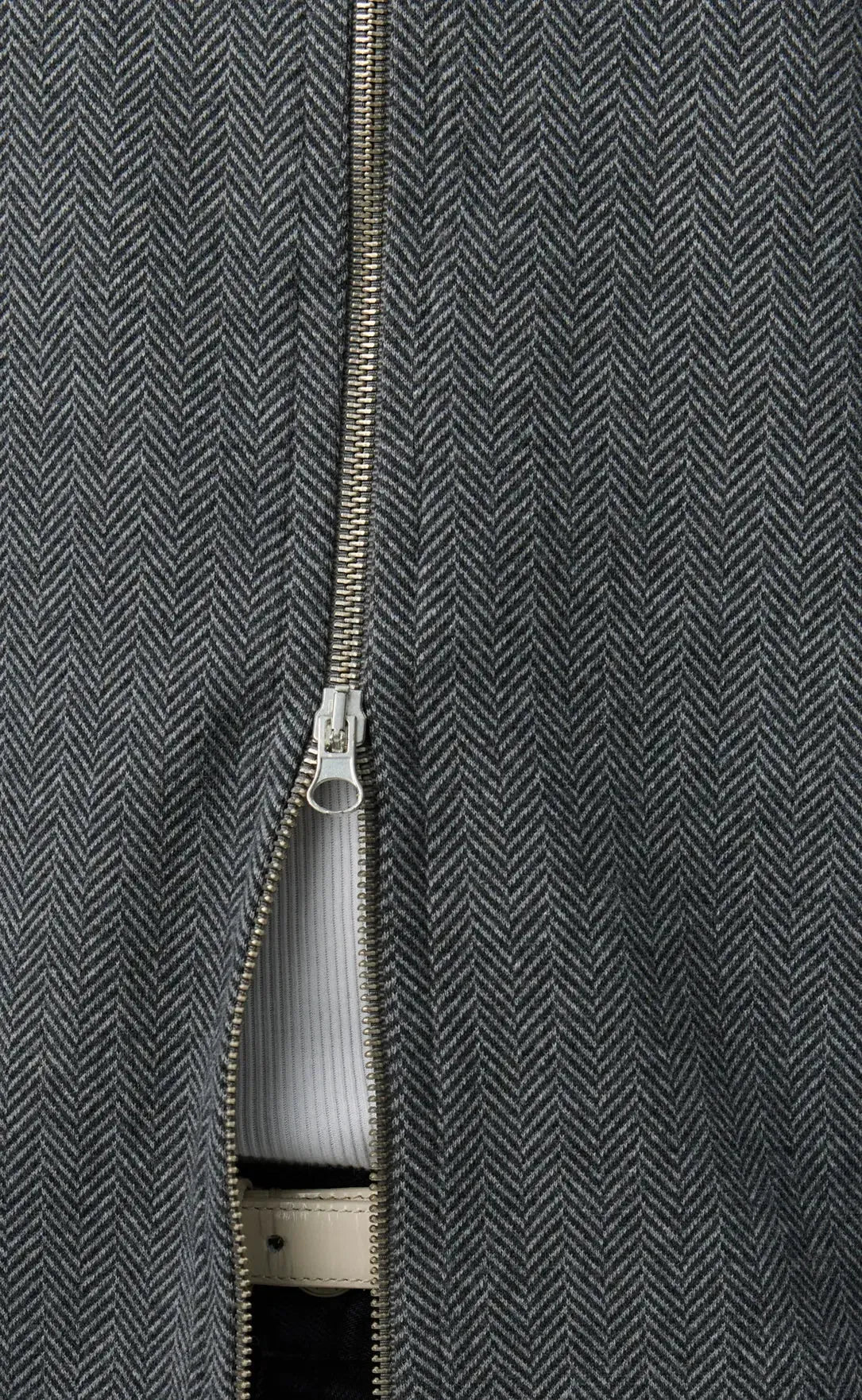 Leisure Zip Up - Grey Herringbone-mfpen-W2 Store