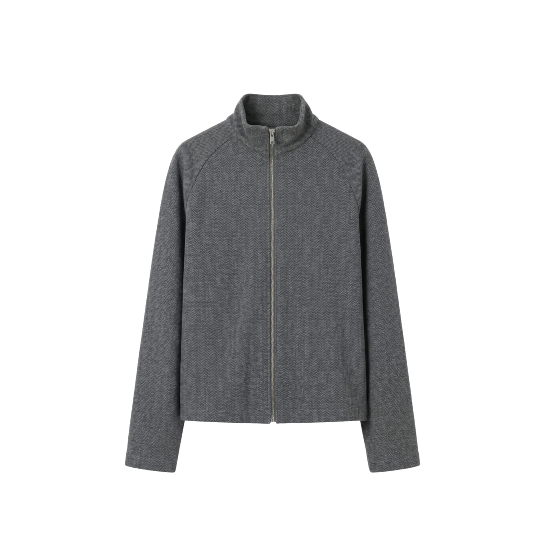 Leisure Zip Up - Grey Herringbone-mfpen-W2 Store