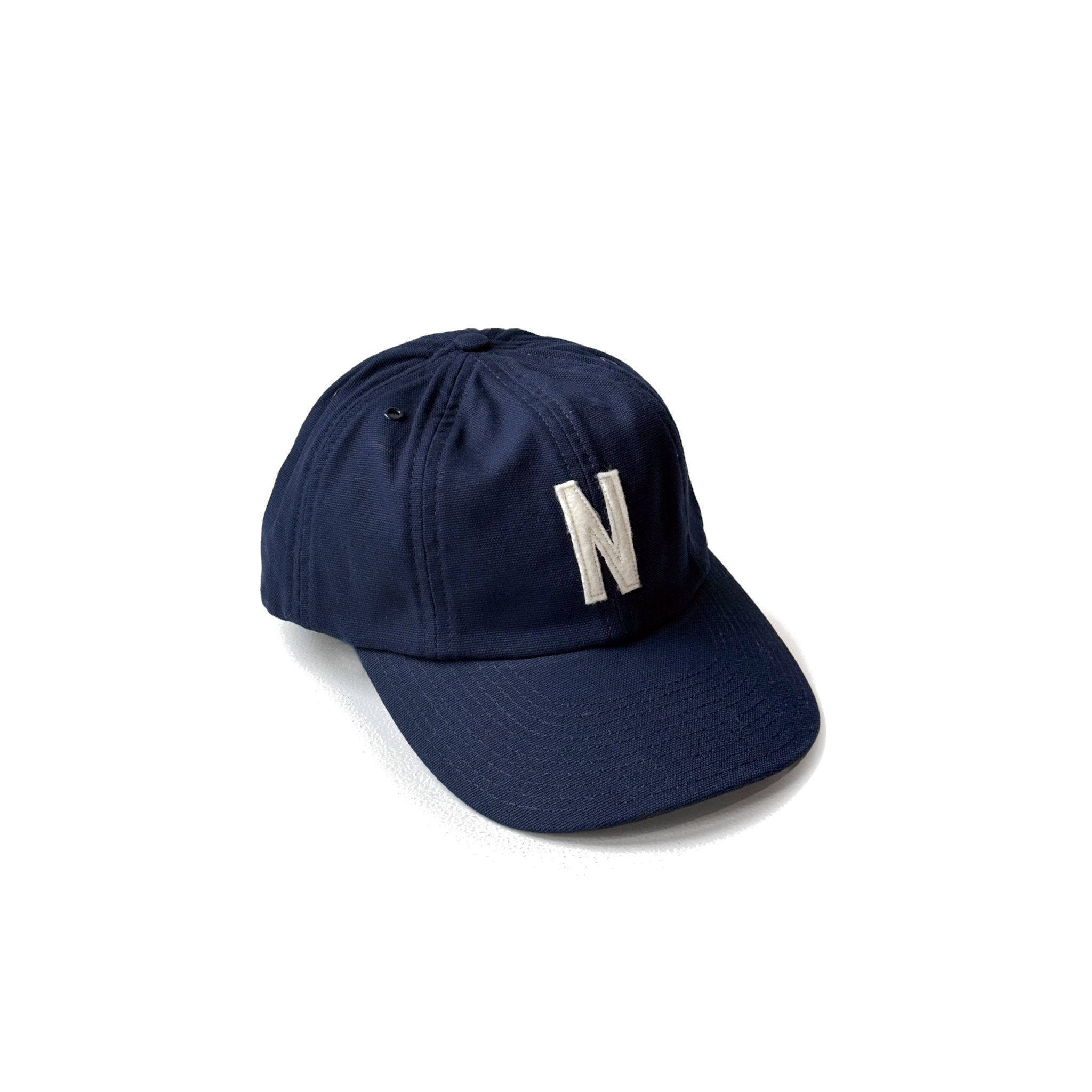 Light Canvas Felt N 8 Panel Cap - Dark Navy-Norse Projects-W2 Store