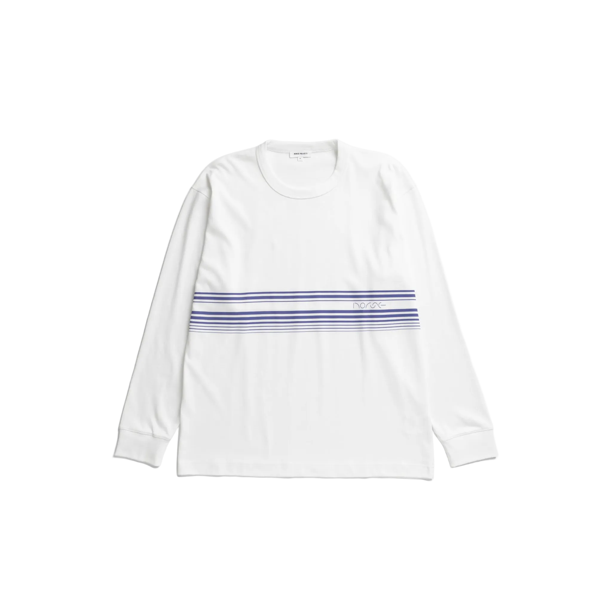 Loften Nautical Stripe Print Heavy LS T-shirt - White-Norse Projects-W2 Store