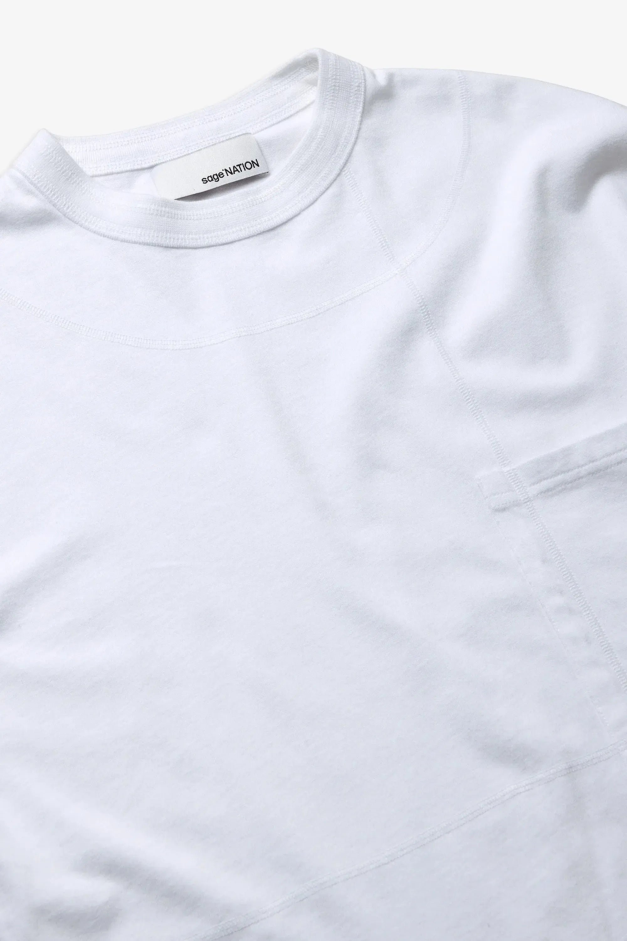 Long Sleeve Cross Stitch T-Shirt - White-Sage Nation-W2 Store