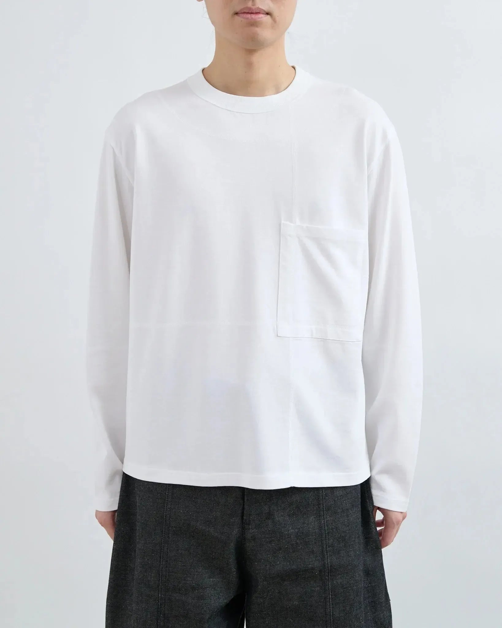 Long Sleeve Cross Stitch T-Shirt - White-Sage Nation-W2 Store