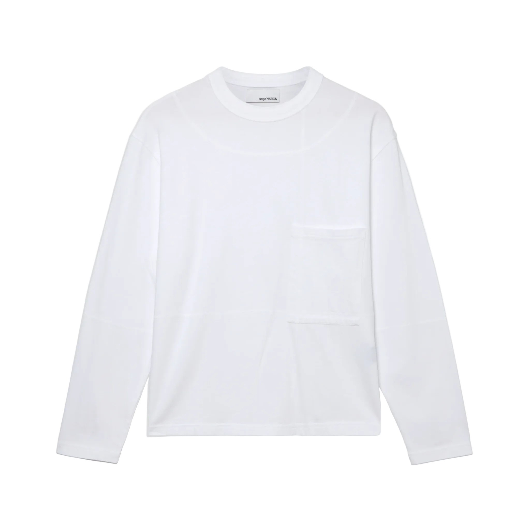 Long Sleeve Cross Stitch T-Shirt - White-Sage Nation-W2 Store