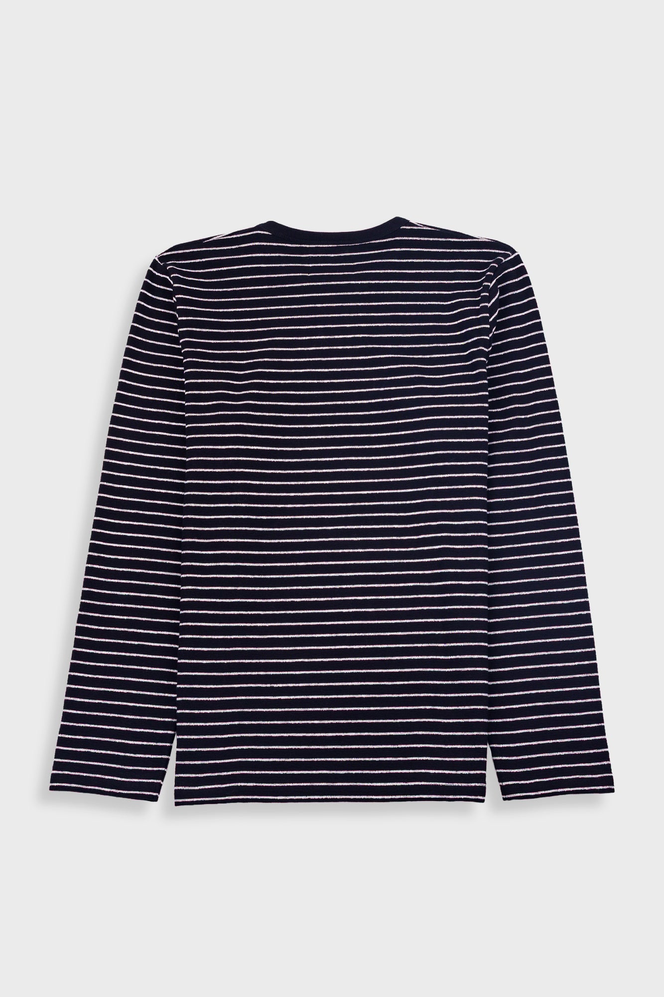 Long Sleeve Textured Stripe T-Shirt - Black Ecru-Folk-W2 Store