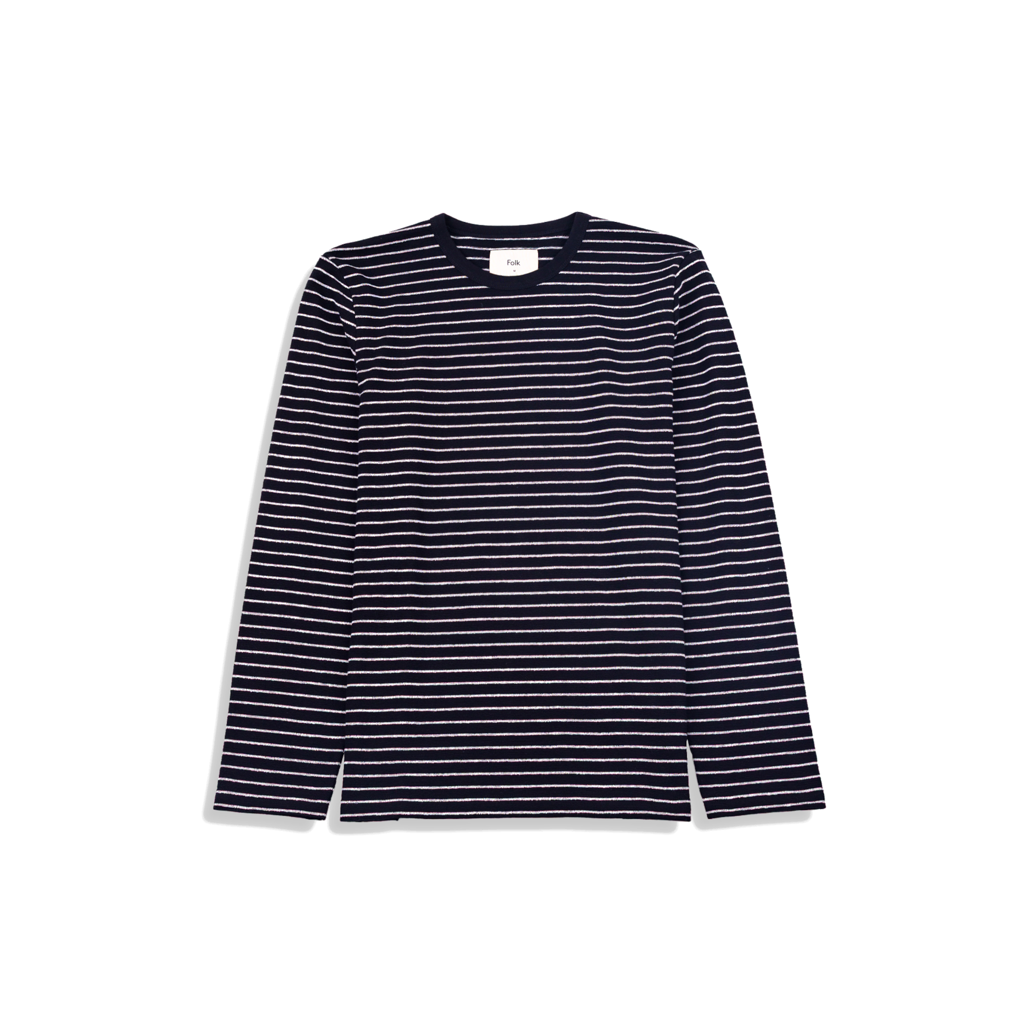 Long Sleeve Textured Stripe T-Shirt - Black Ecru-Folk-W2 Store