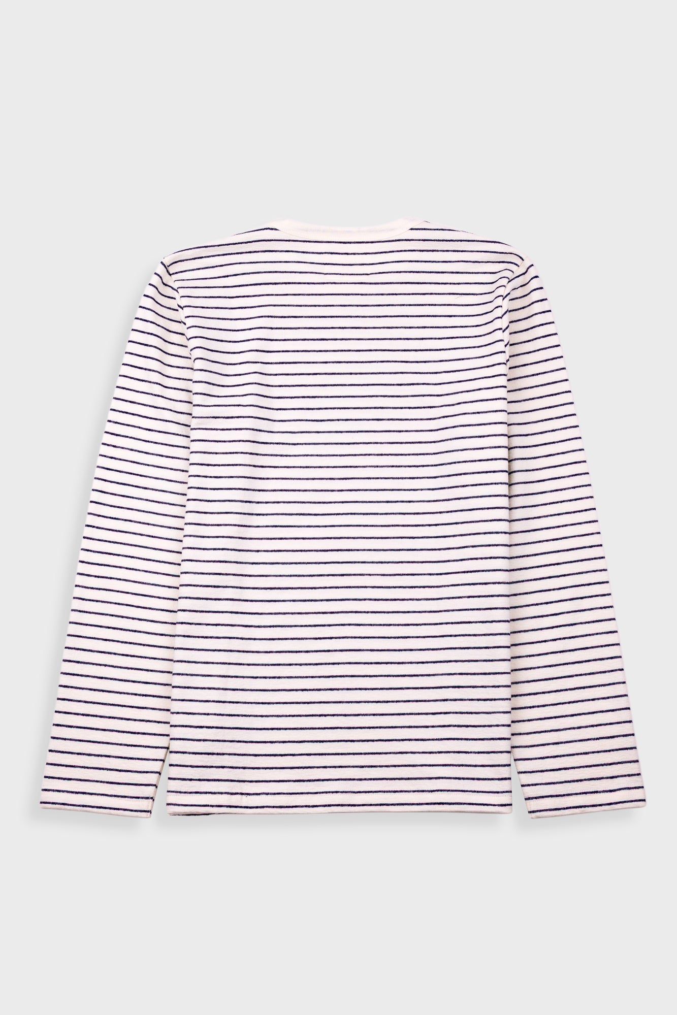 Long Sleeve Textured Stripe T-Shirt - Ecru Navy-Folk-W2 Store