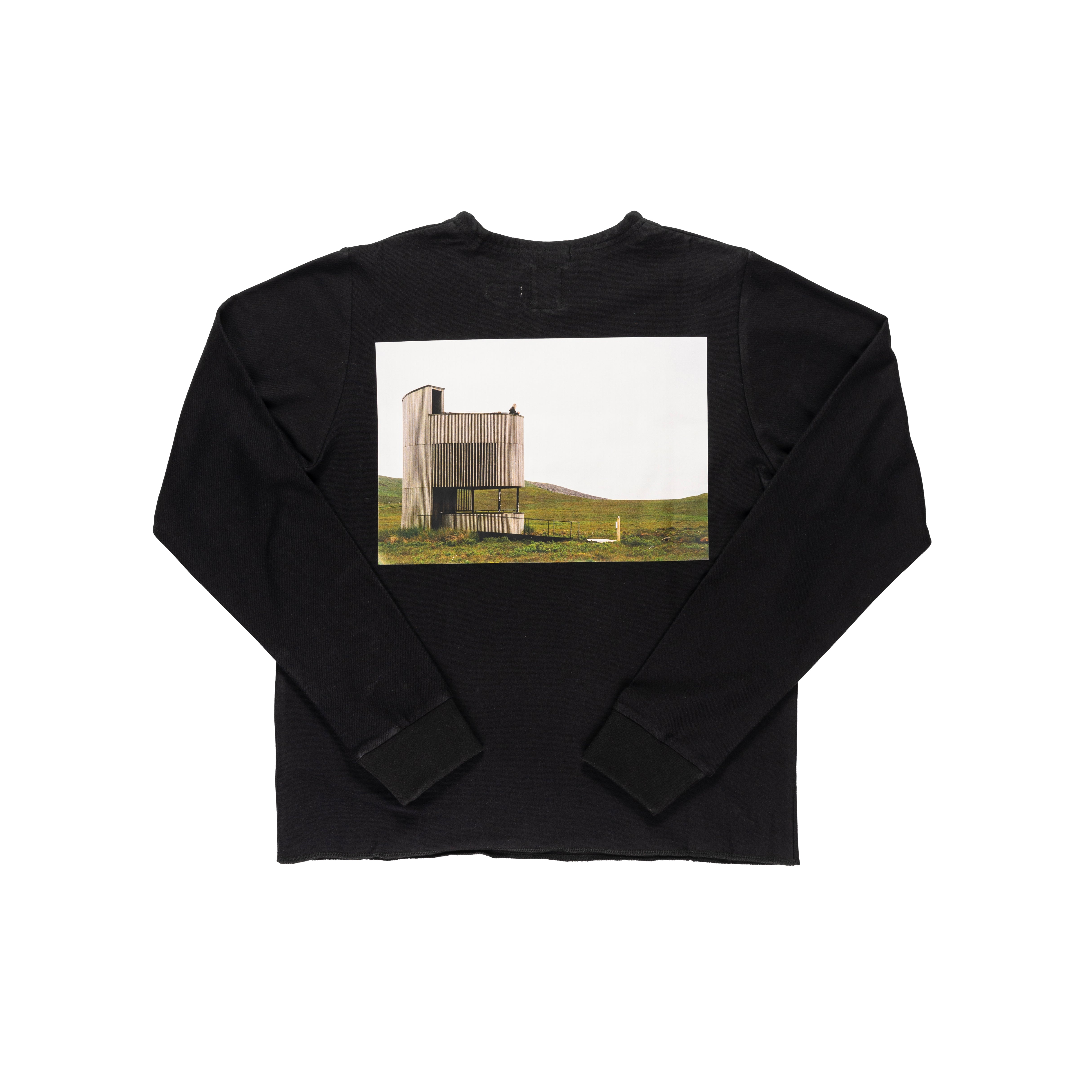 Long Sleeve Tower T-Shirt 2 - Black-Middle Distance-W2 Store