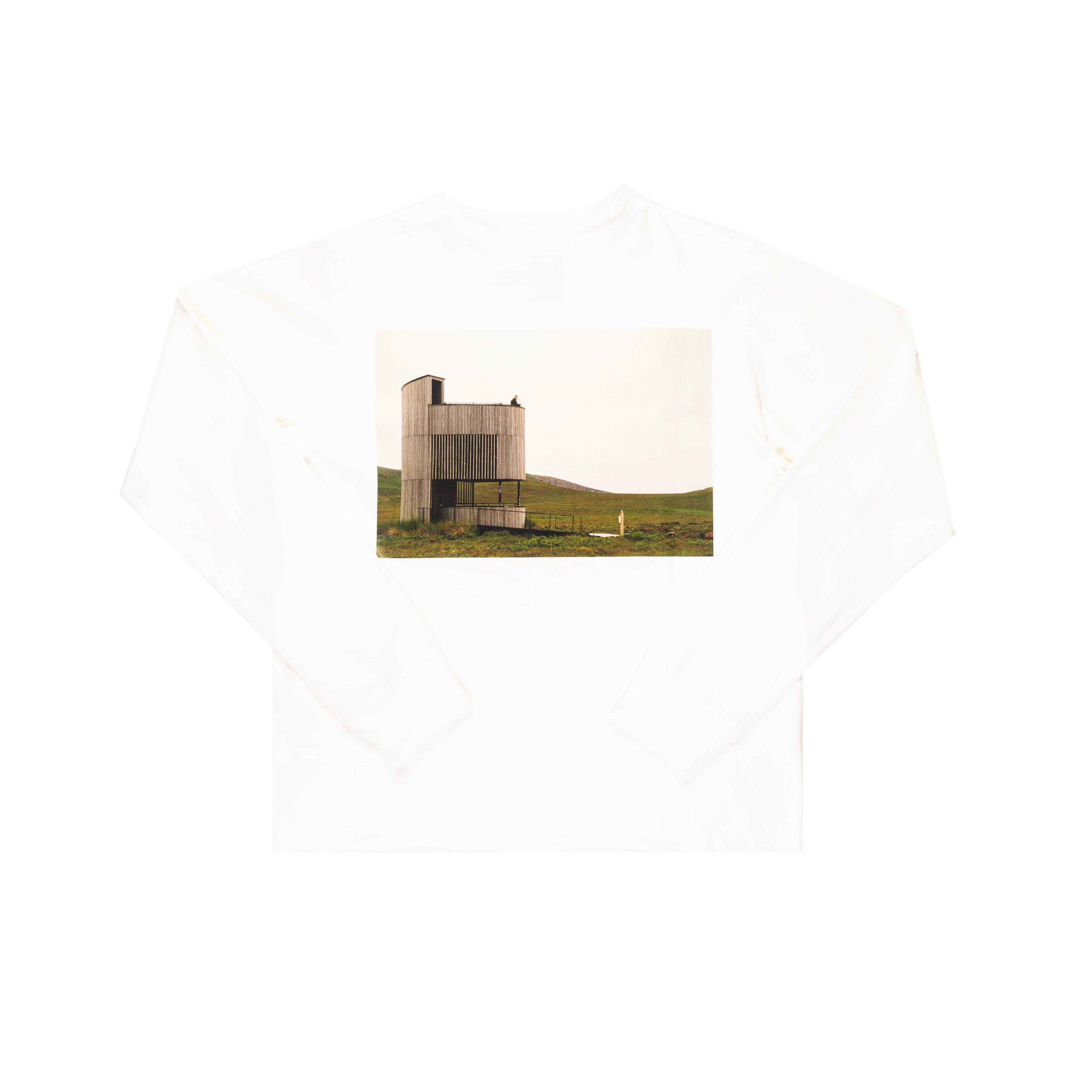 Long Sleeve Tower T-Shirt 2 - White-Middle Distance-W2 Store