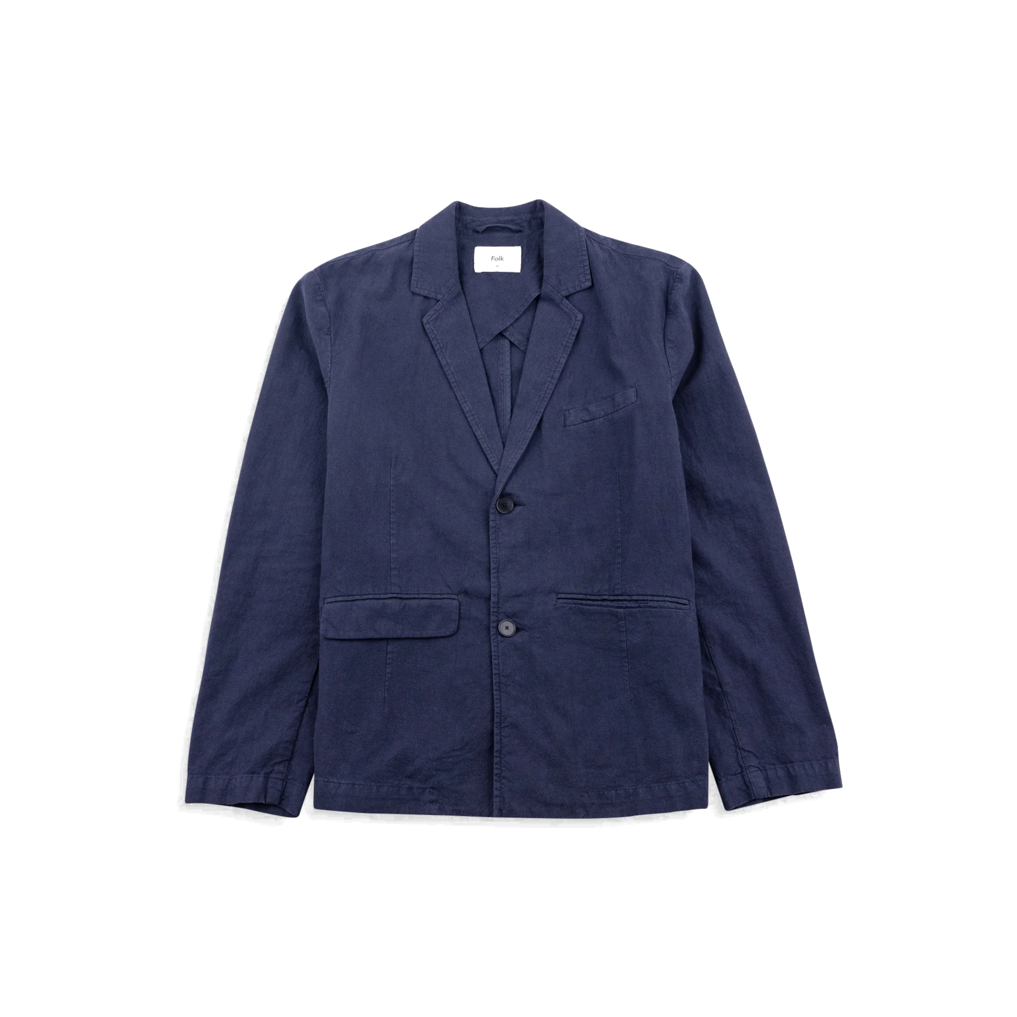 Lunar Blazer - Dark Navy Cotton Linen-Folk-W2 Store