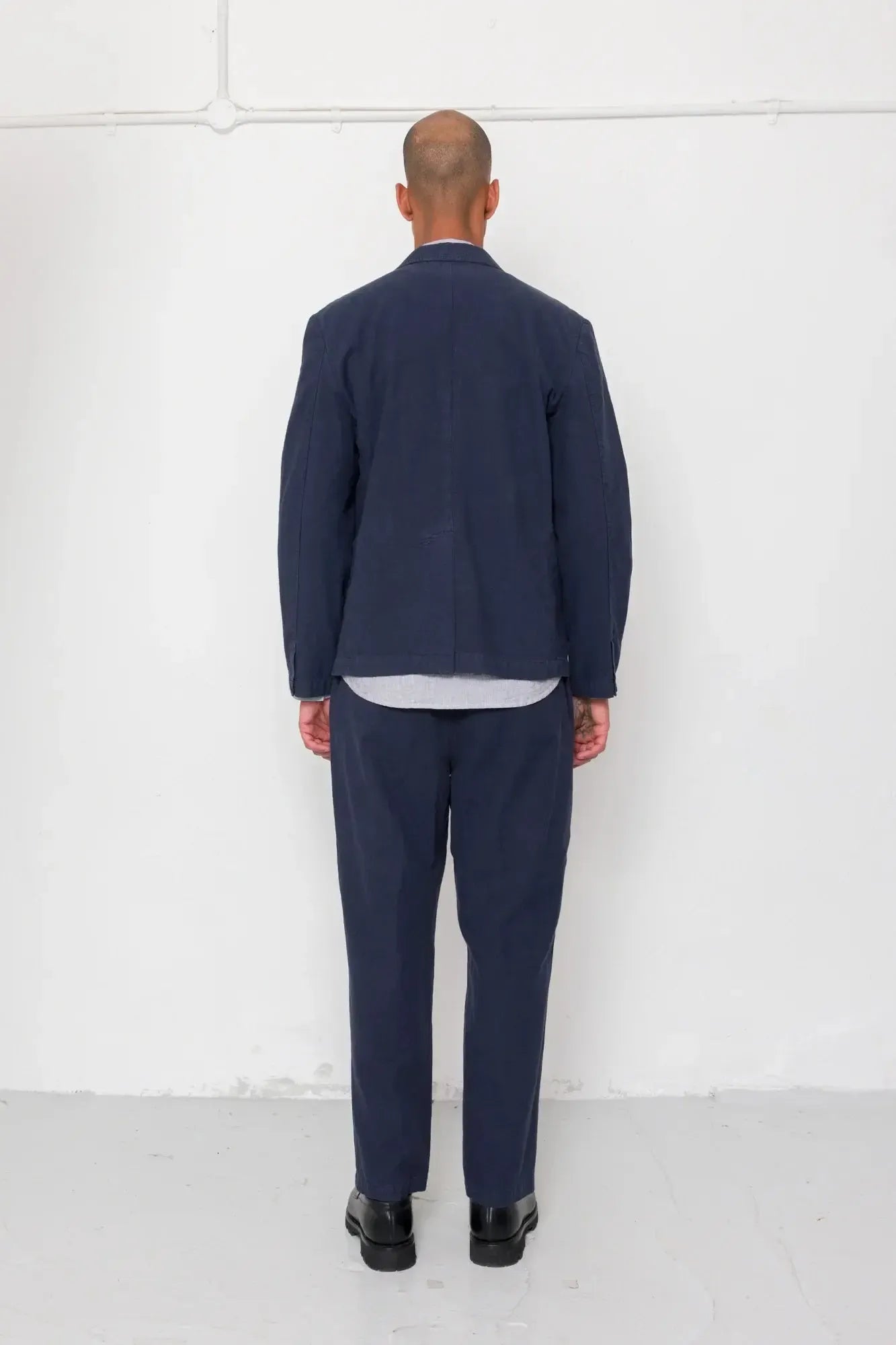 Lunar Suit Trouser - Dark Navy Cotton Linen-Folk-W2 Store