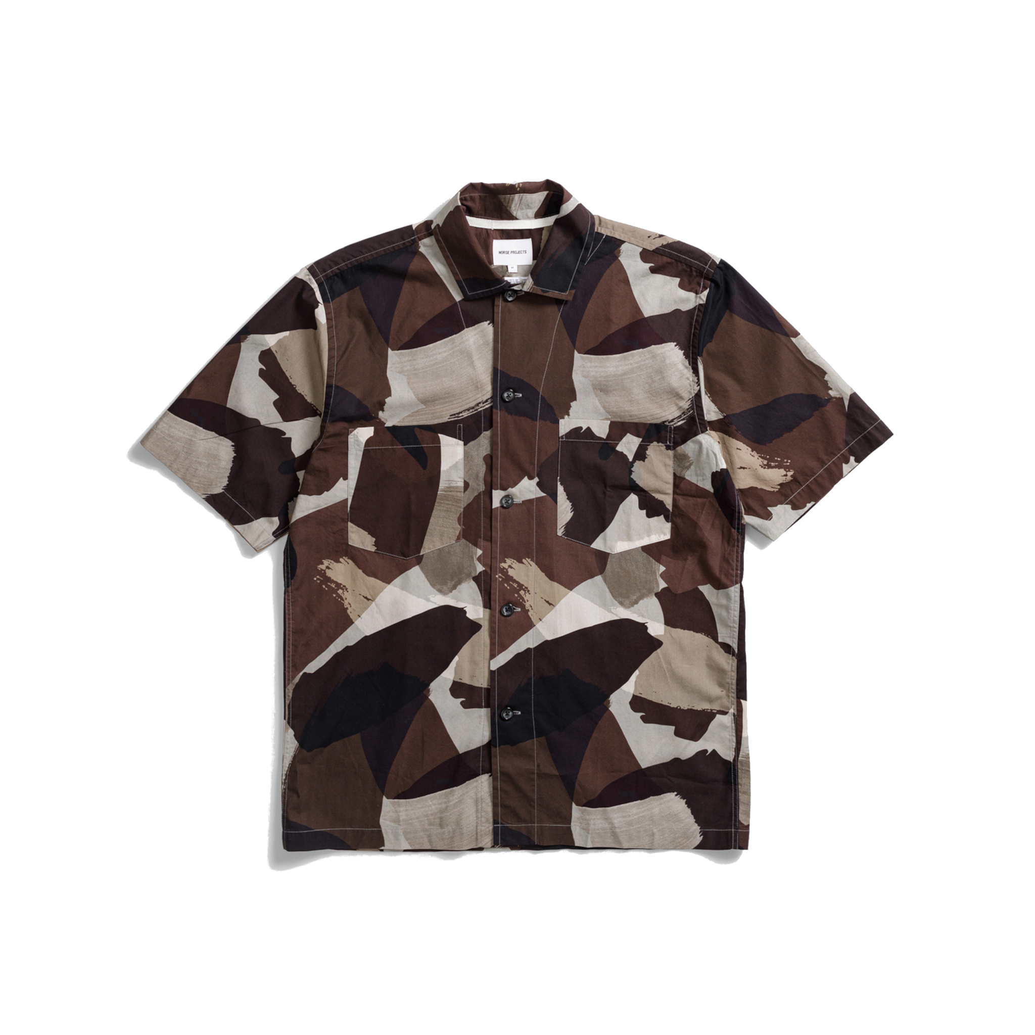 Mads Relaxed Camo Shirt SS - Espresso-Norse Projects-W2 Store