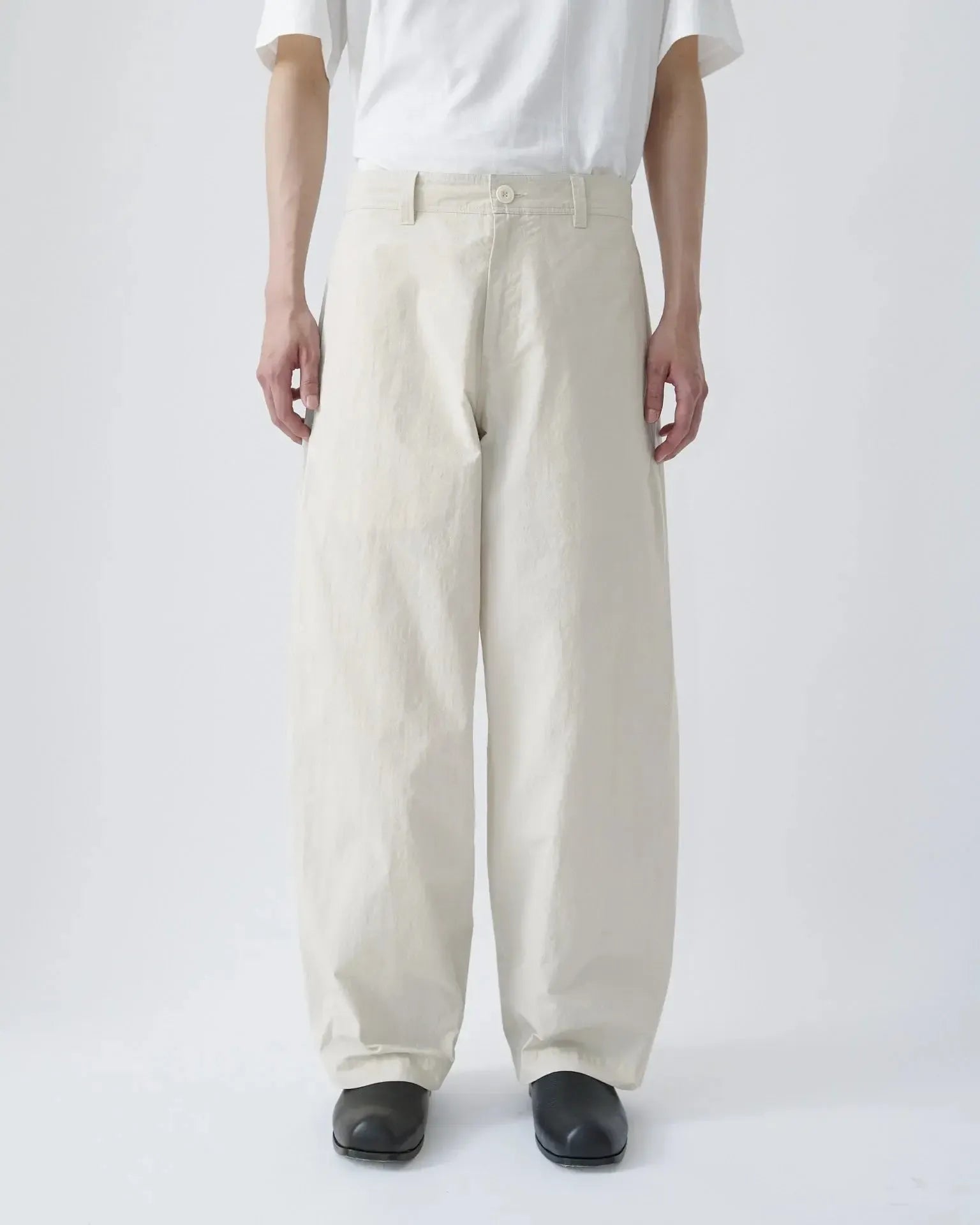 Mainichi Trouser Cotton Broad Cloth - Ivory-Sage Nation-W2 Store