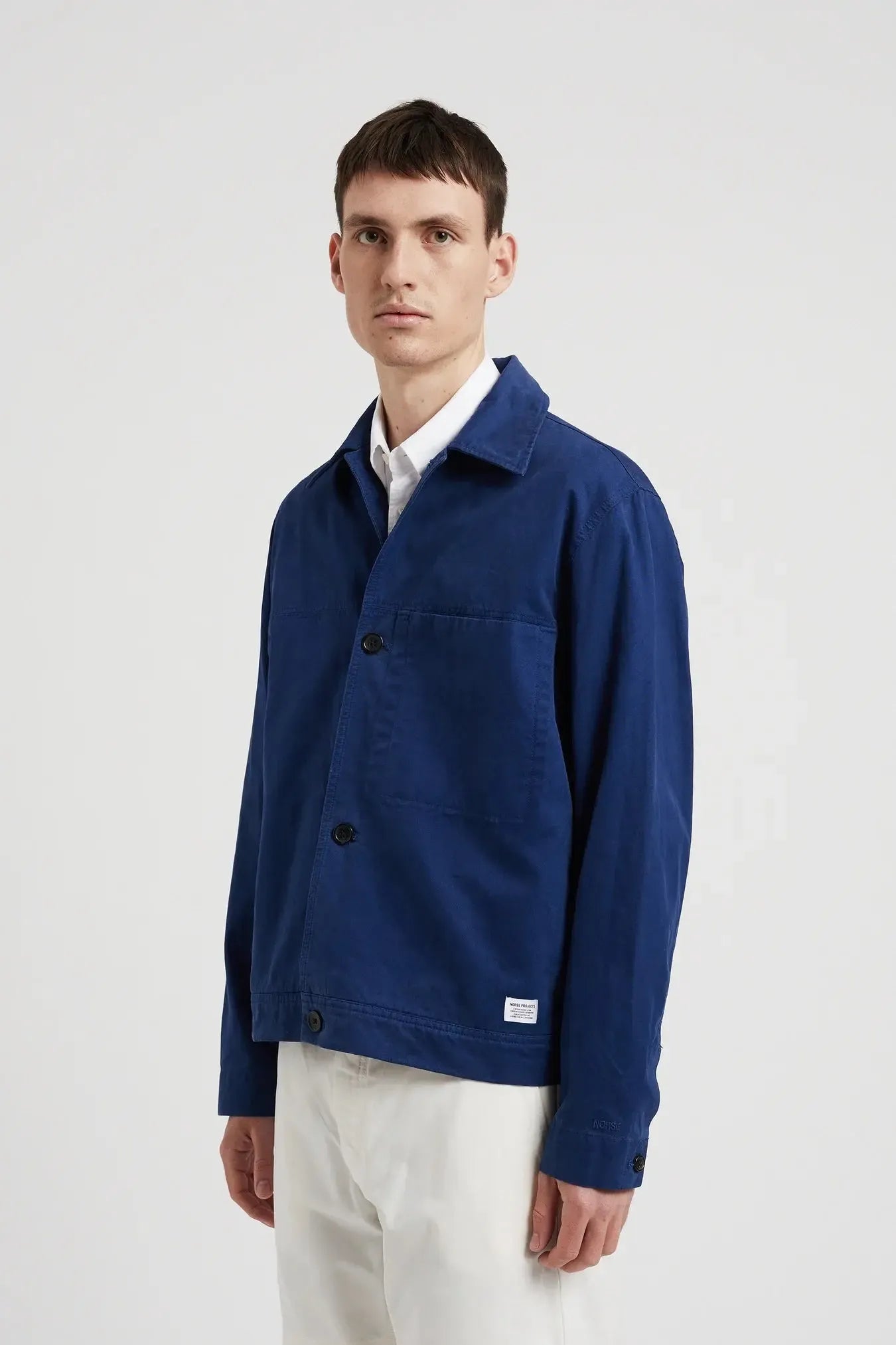 Marcus Canvas Overshirt - Workwear Blue-Norse Projects-W2 Store