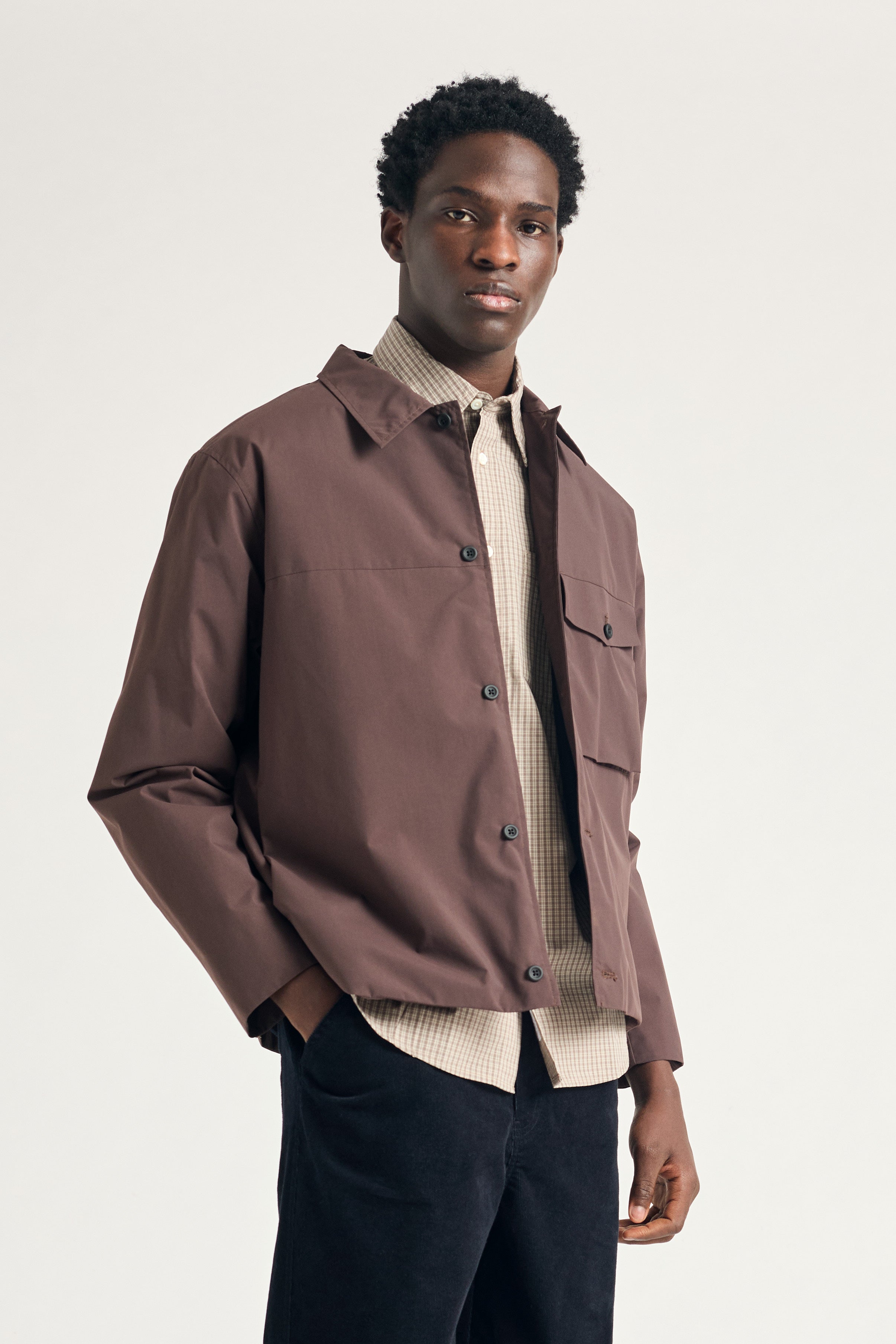 Marcus Windstopper Overshirt - Seal Brown-Norse Projects-W2 Store