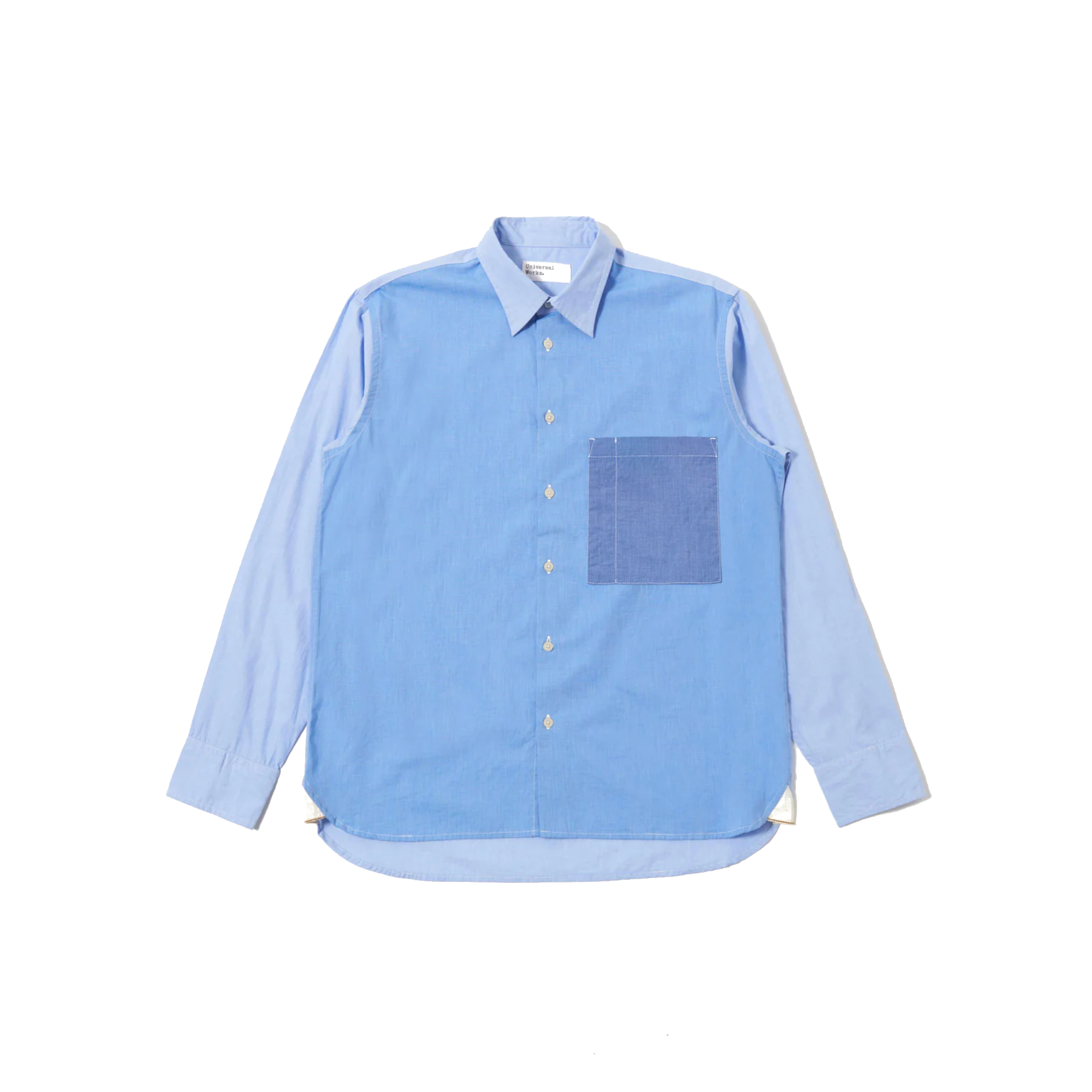 Mixed Square Pocket Shirt Fil A Fil - Sky/Blue-Universal Works-W2 Store