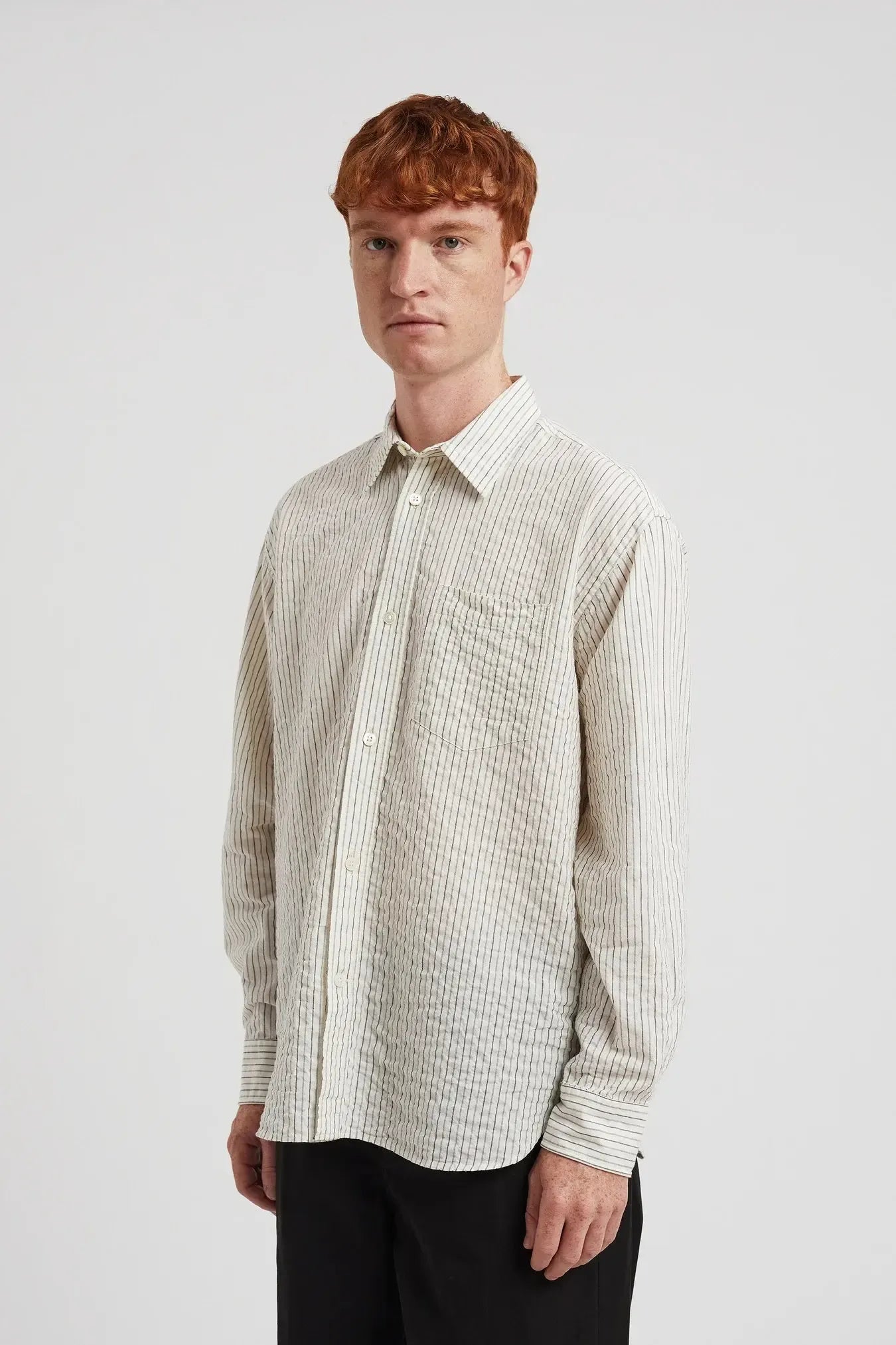 Mo Oversized Striped Shirt - Chestnut-Norse Projects-W2 Store