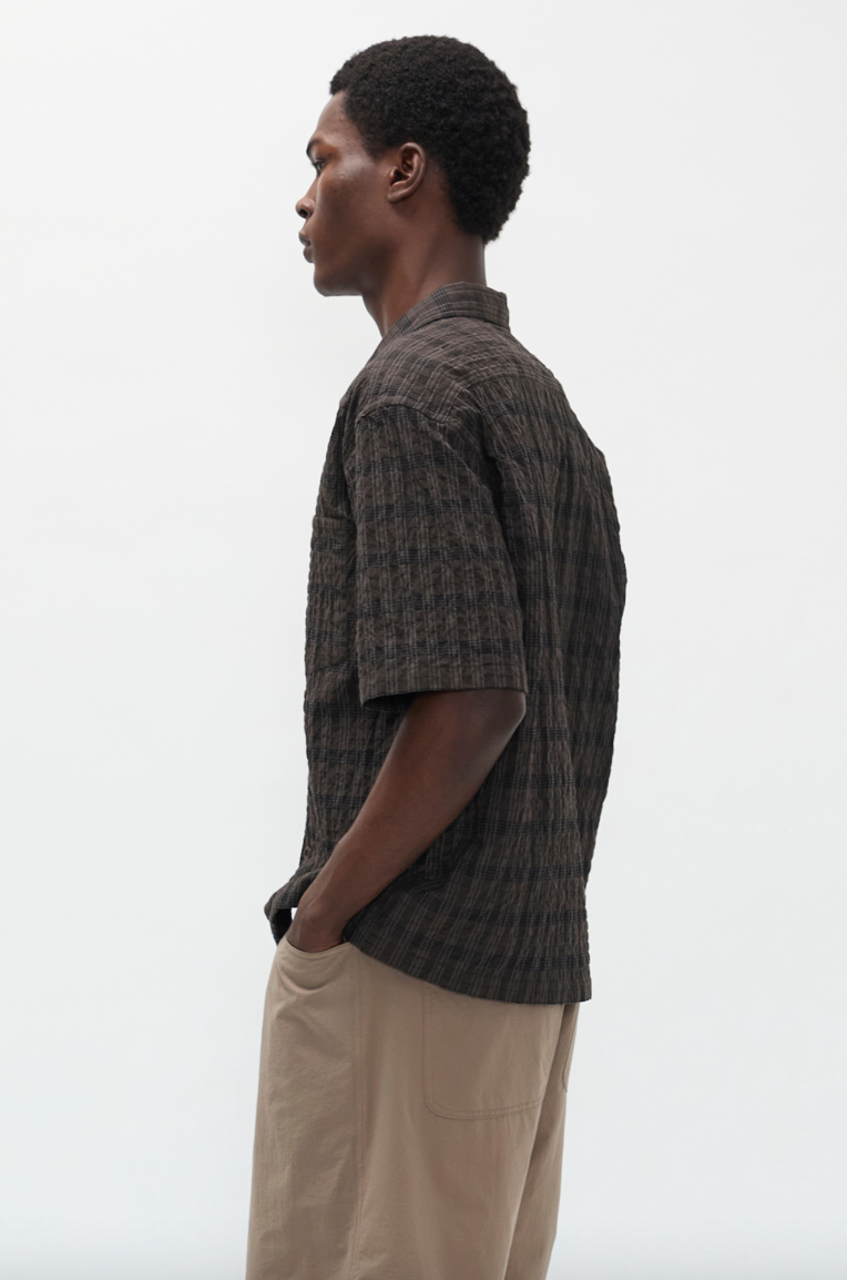Mols Check SS Camp Shirt - Delicioso Brown-Norse Projects-W2 Store