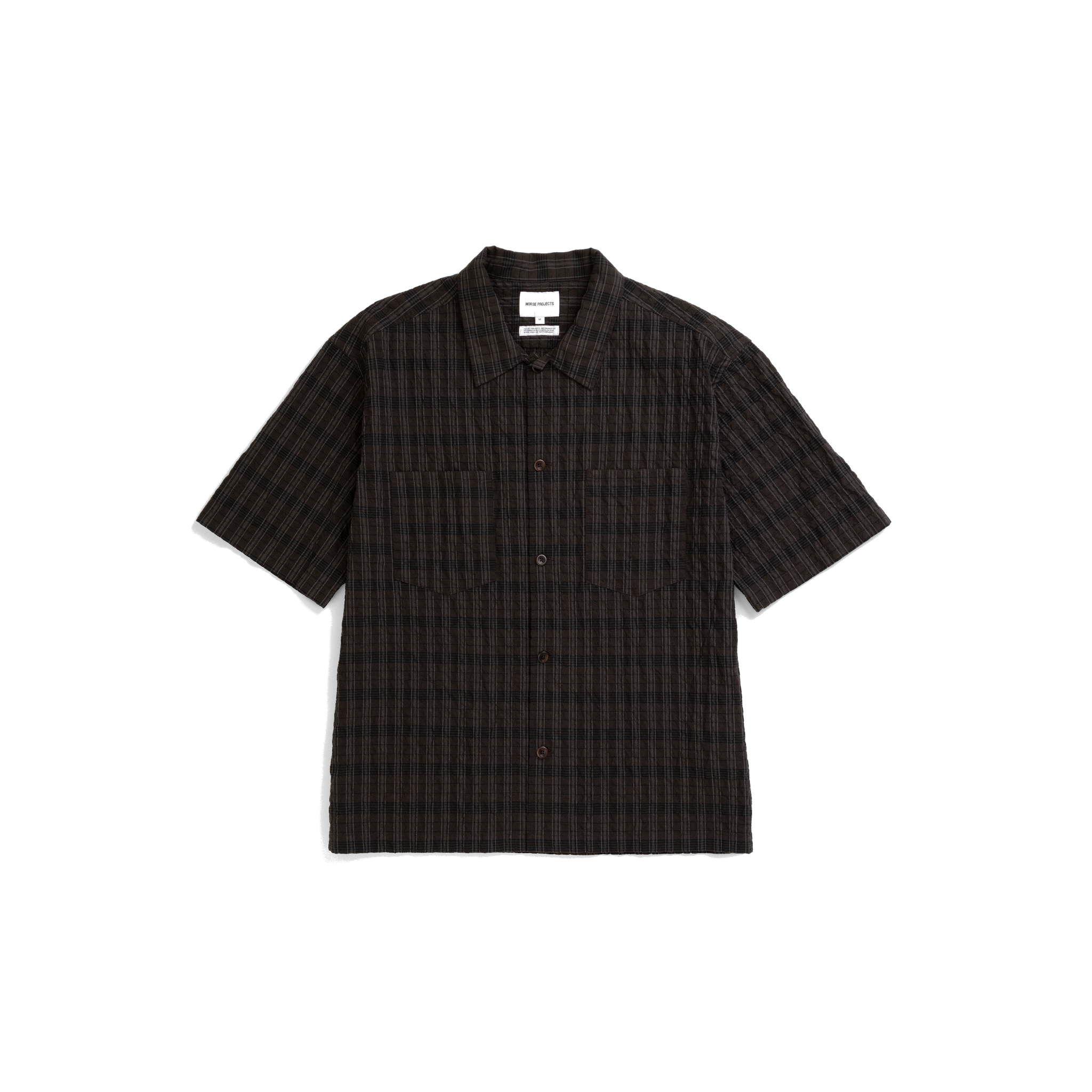 Mols Check SS Camp Shirt - Delicioso Brown-Norse Projects-W2 Store