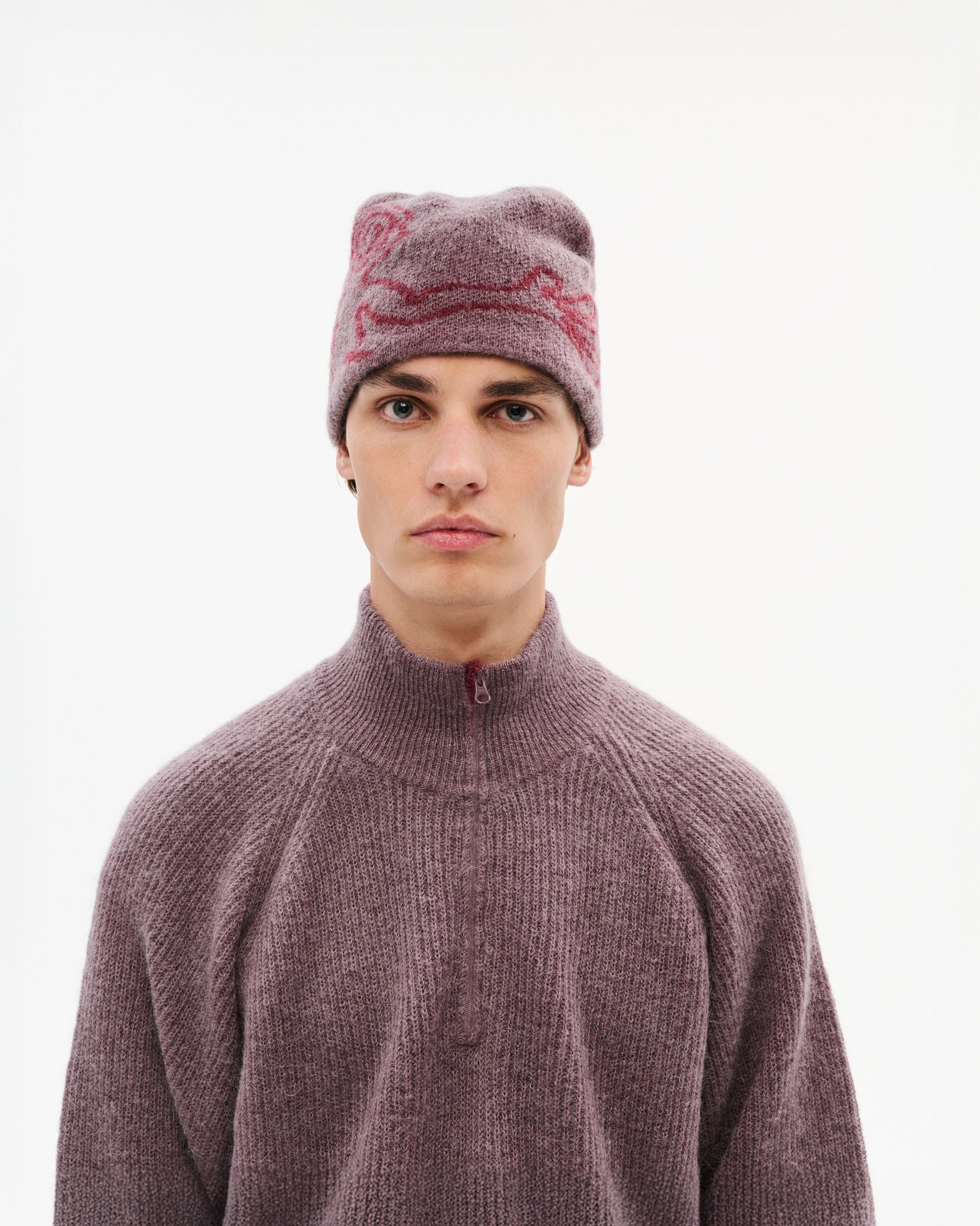Moscot Mohair Mixed Knit Beanie - Maroon-Hiking Patrol-W2 Store